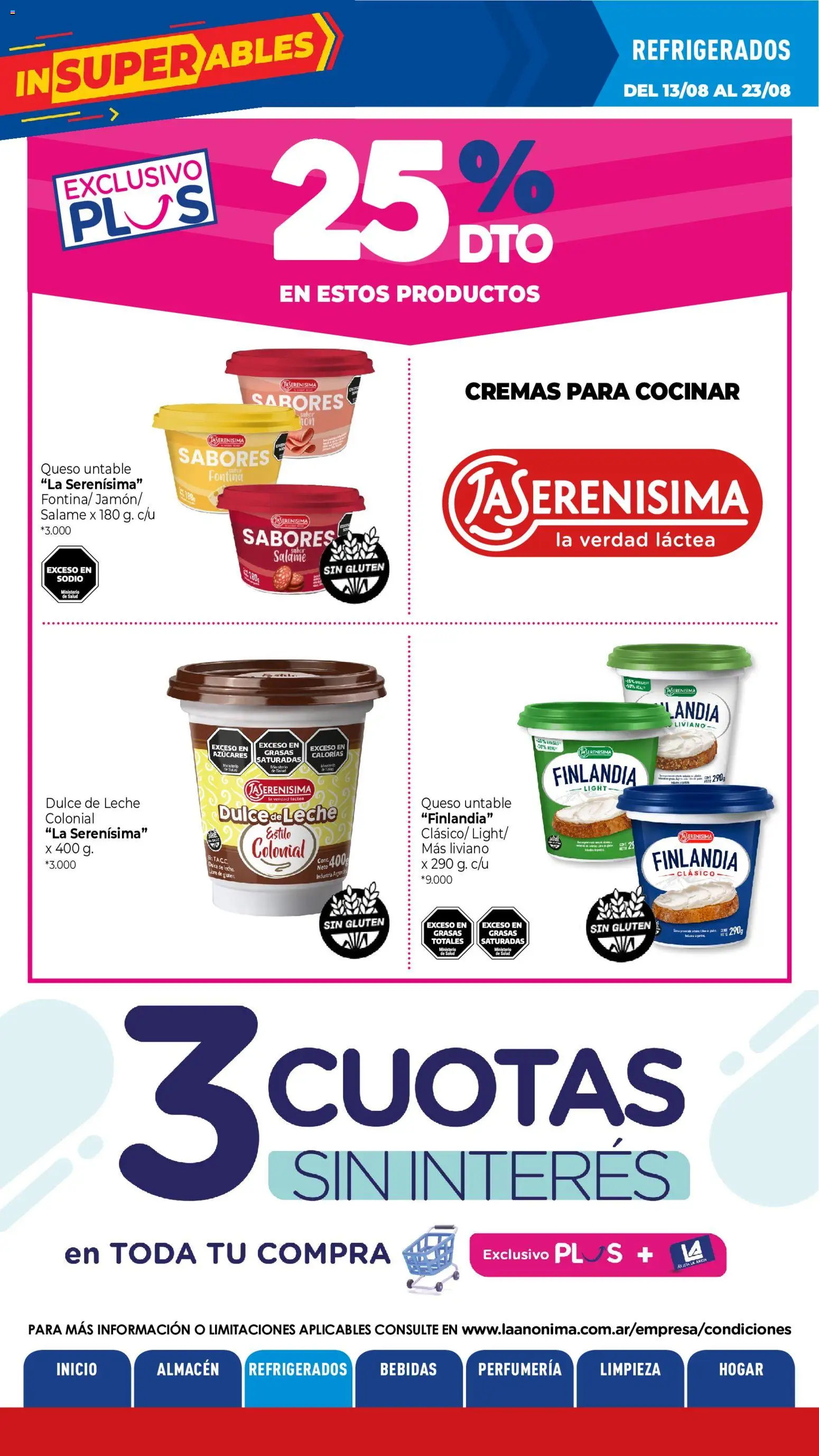 La Anonima catálogo │ válido desde el 13/08/2026 | Página: 17 | Productos: Bebidas, Untable, Dulce de leche, Dulce