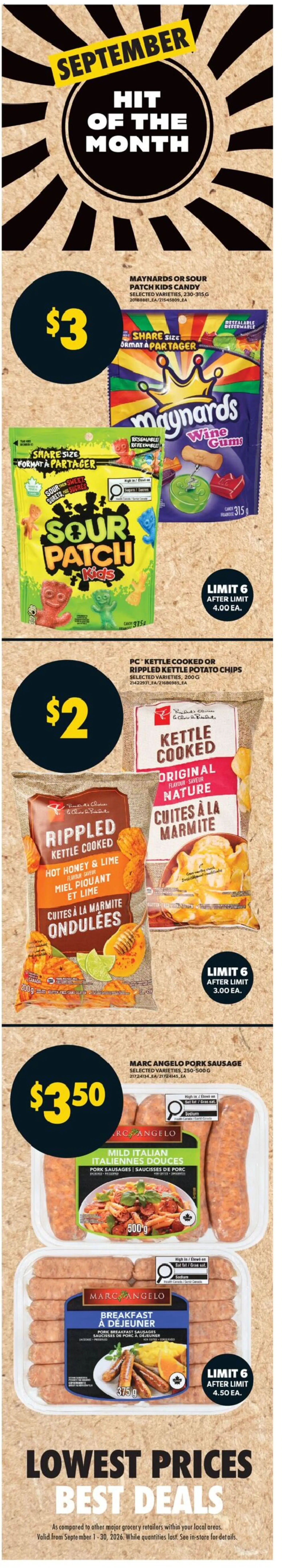 Real Canadian Superstore flyer valid from Sep 3, 2026 | Page: 5 | Products: Lime, Kettle, Honey, Wine