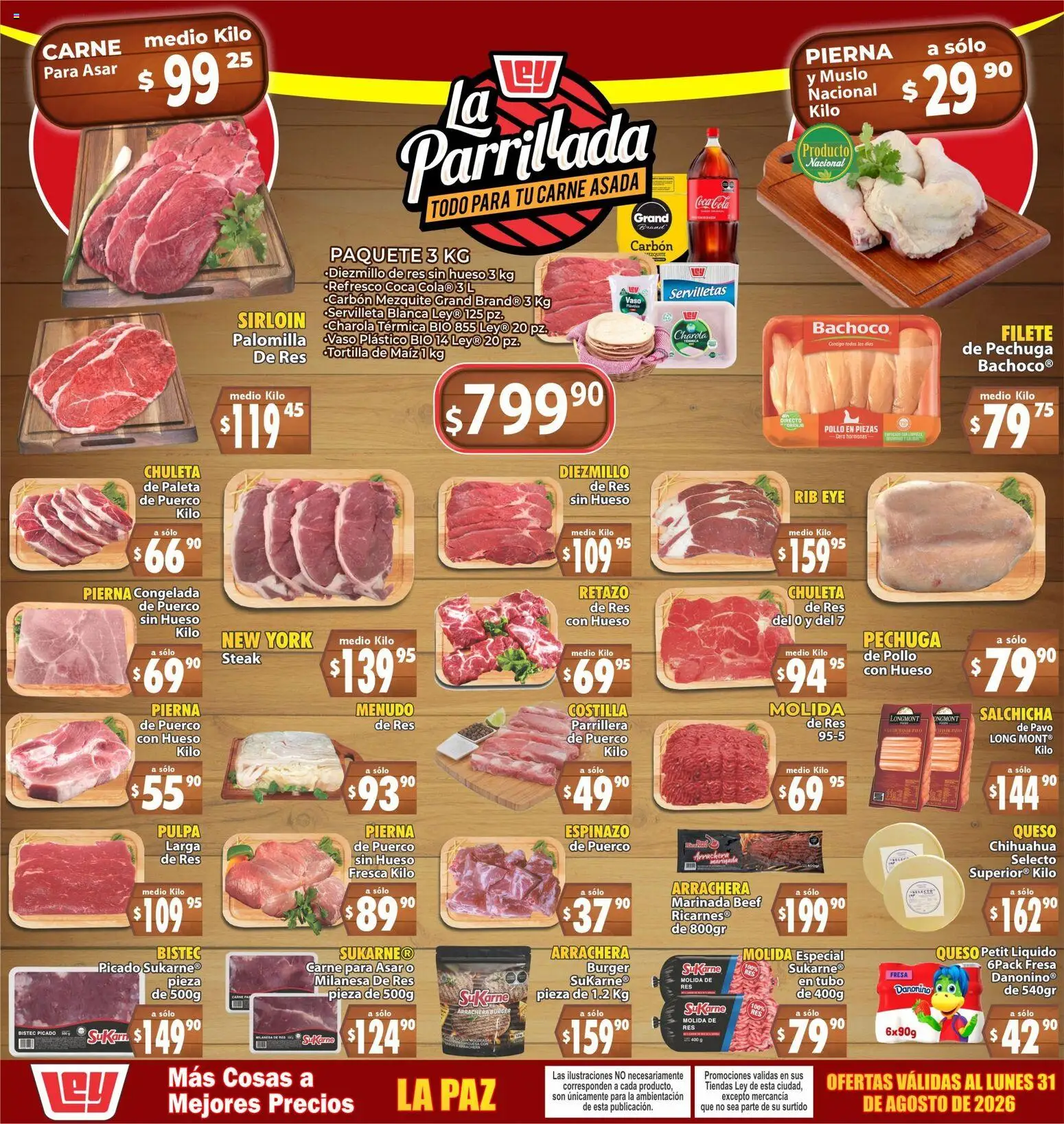 Nuevas ofertas de Casa Ley válidas en toda la República Mexicana desde el 29/08/2026. ¡Encuentra las mejores ofertas en Casa Ley folleto La parrillada! | Página: 1 | Productos: Fresa, Filete, Pavo, Servilletas