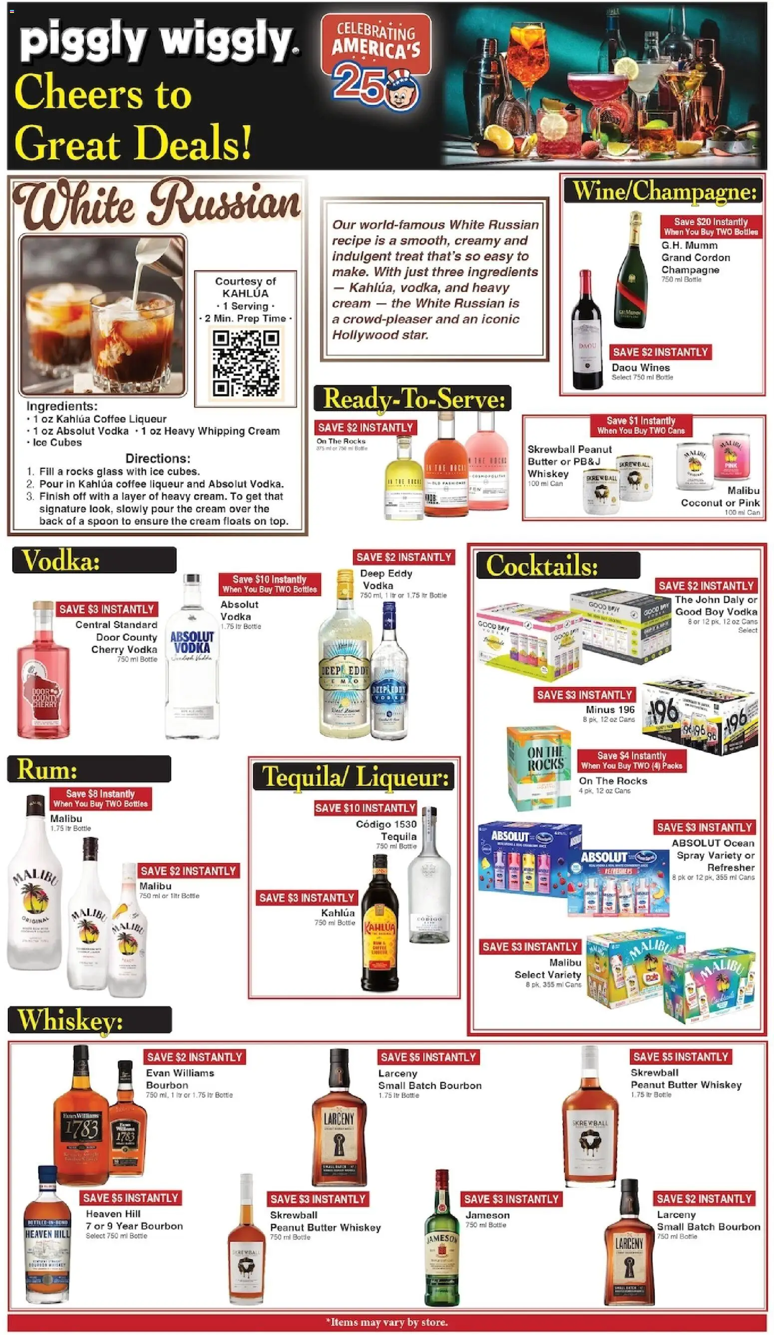 Piggly Wiggly Weekly Ad - valid from 09/02/2026 | Page: 9 | Products: Malibu, Champagne, Whiskey, Rum