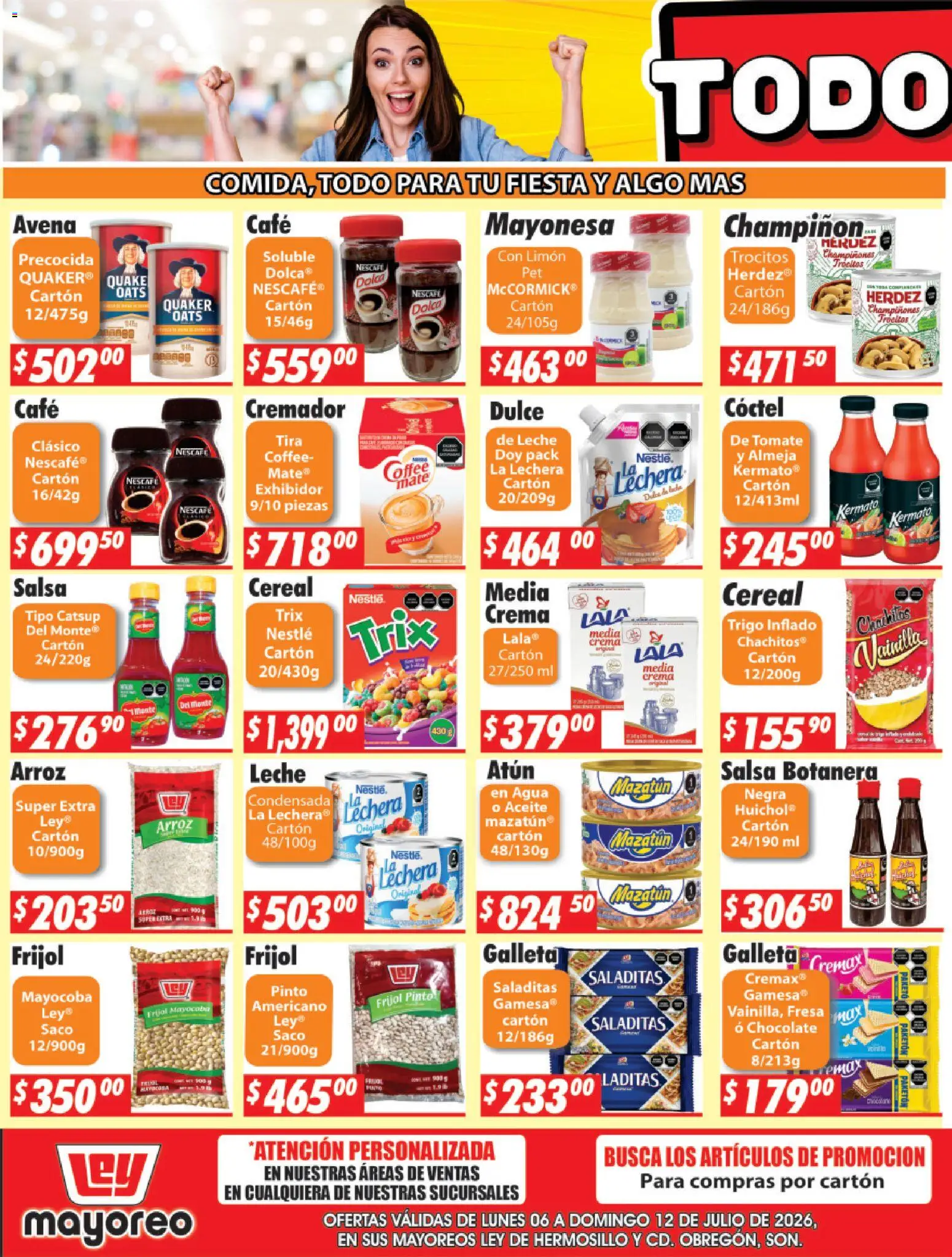 Nuevas ofertas de Casa Ley válidas en toda la República Mexicana desde el 06/07/2026. ¡Encuentra las mejores ofertas en Casa Ley folleto Hermosillo! | Página: 5 | Productos: Crema, Limón, Café, Catsup