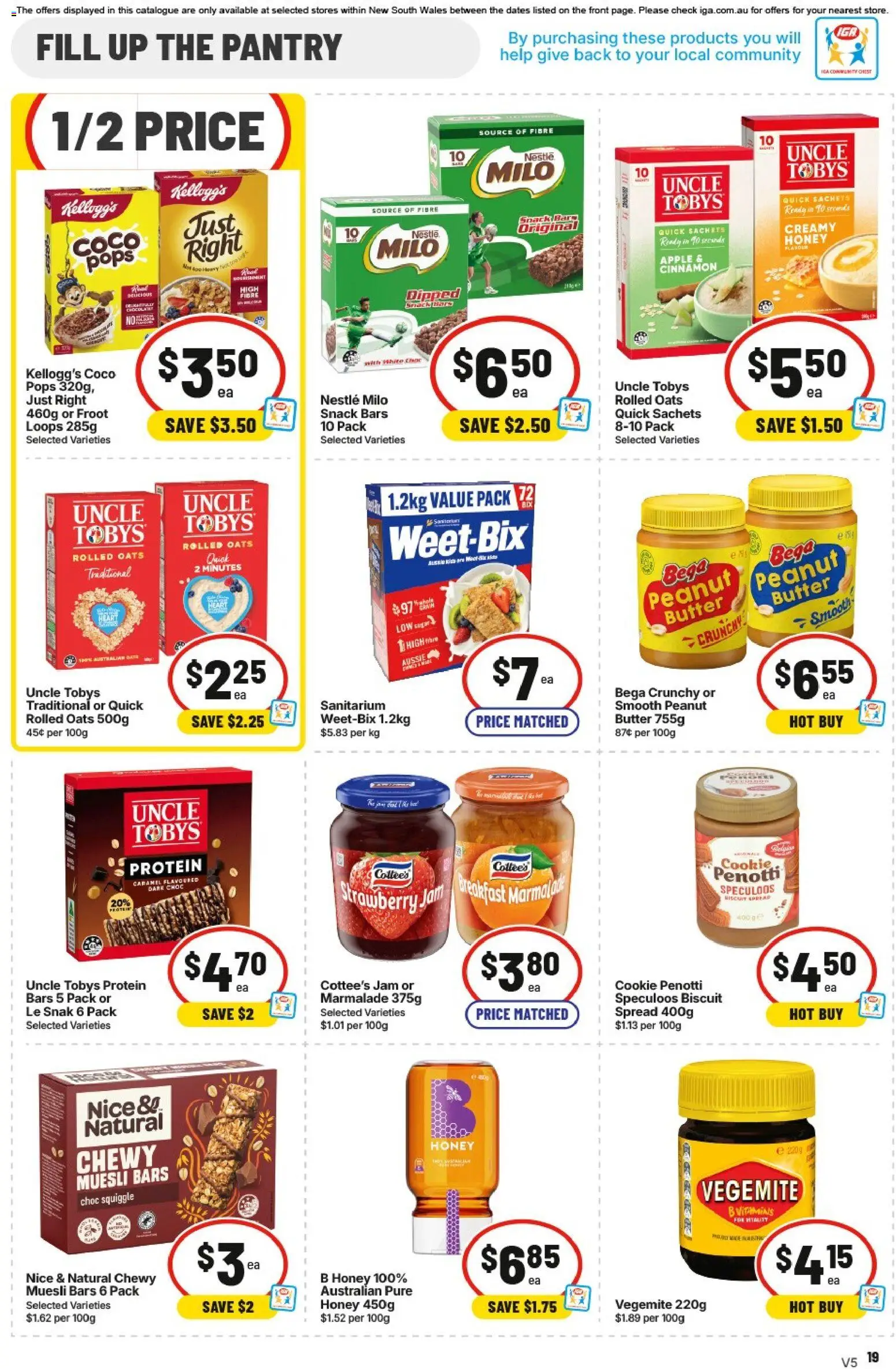 IGA catalogue - valid from 12/08/2026 | Page: 19 | Products: Butter, Sachets, Muesli, Spread