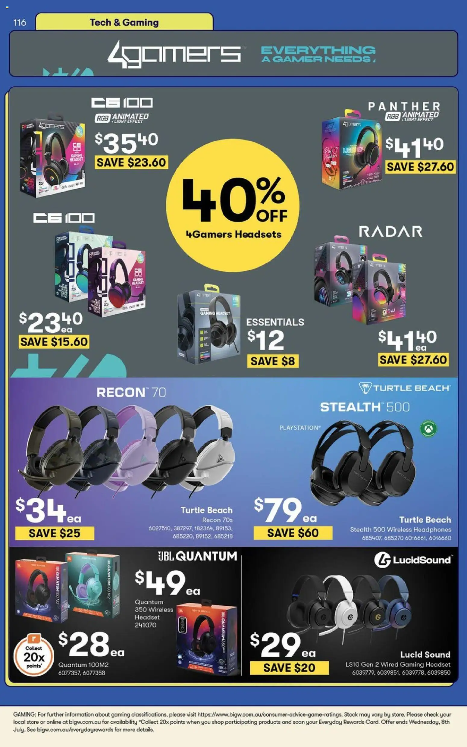 Big W catalogue - valid from 09.06.2026 | Page: 116 | Products: Light, Headset, Headphones