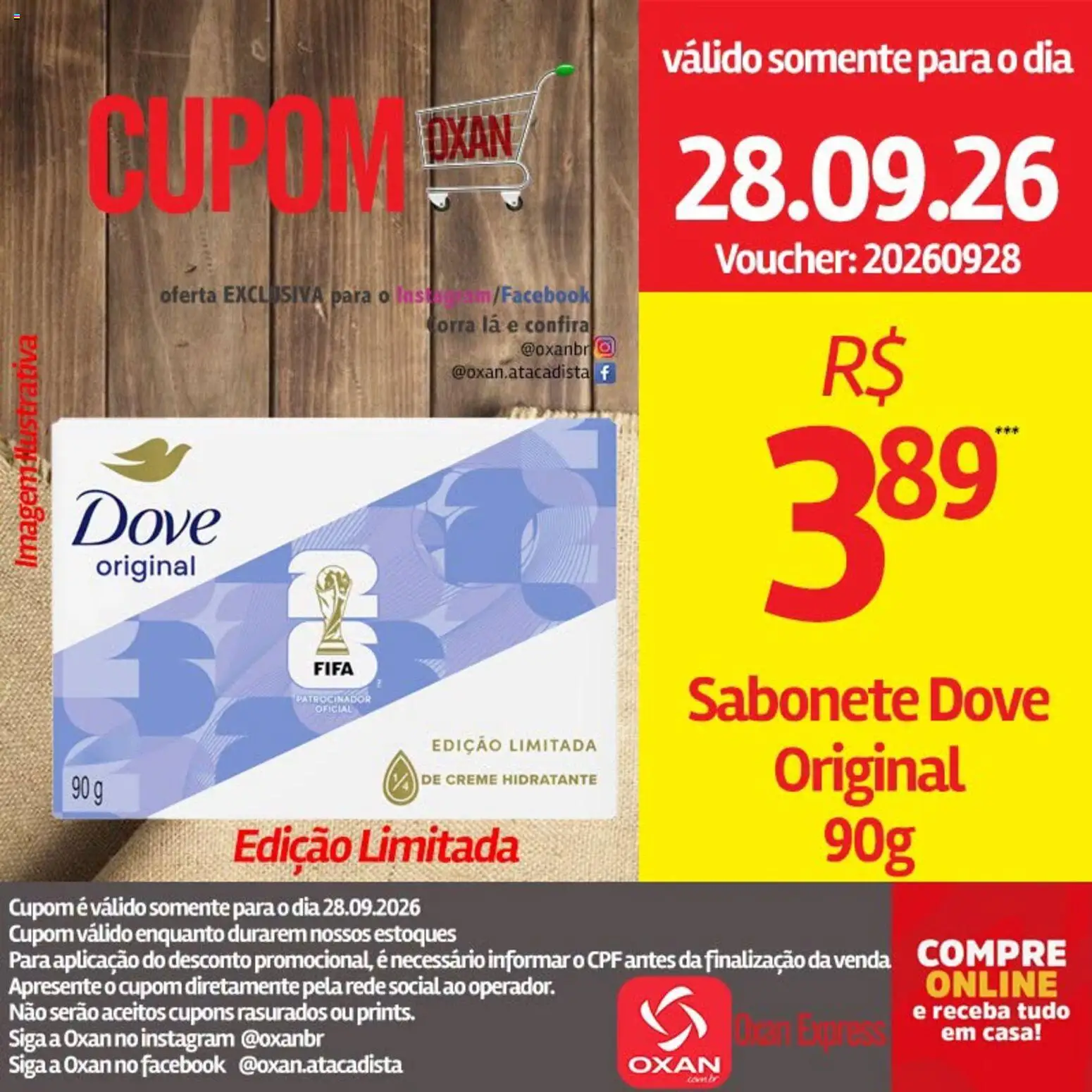 Oxan Atacadista Folheto - válido de 28/09/2026 | Página: 24 | Produtos: Creme hidratante, Creme, Sabonete, Dove