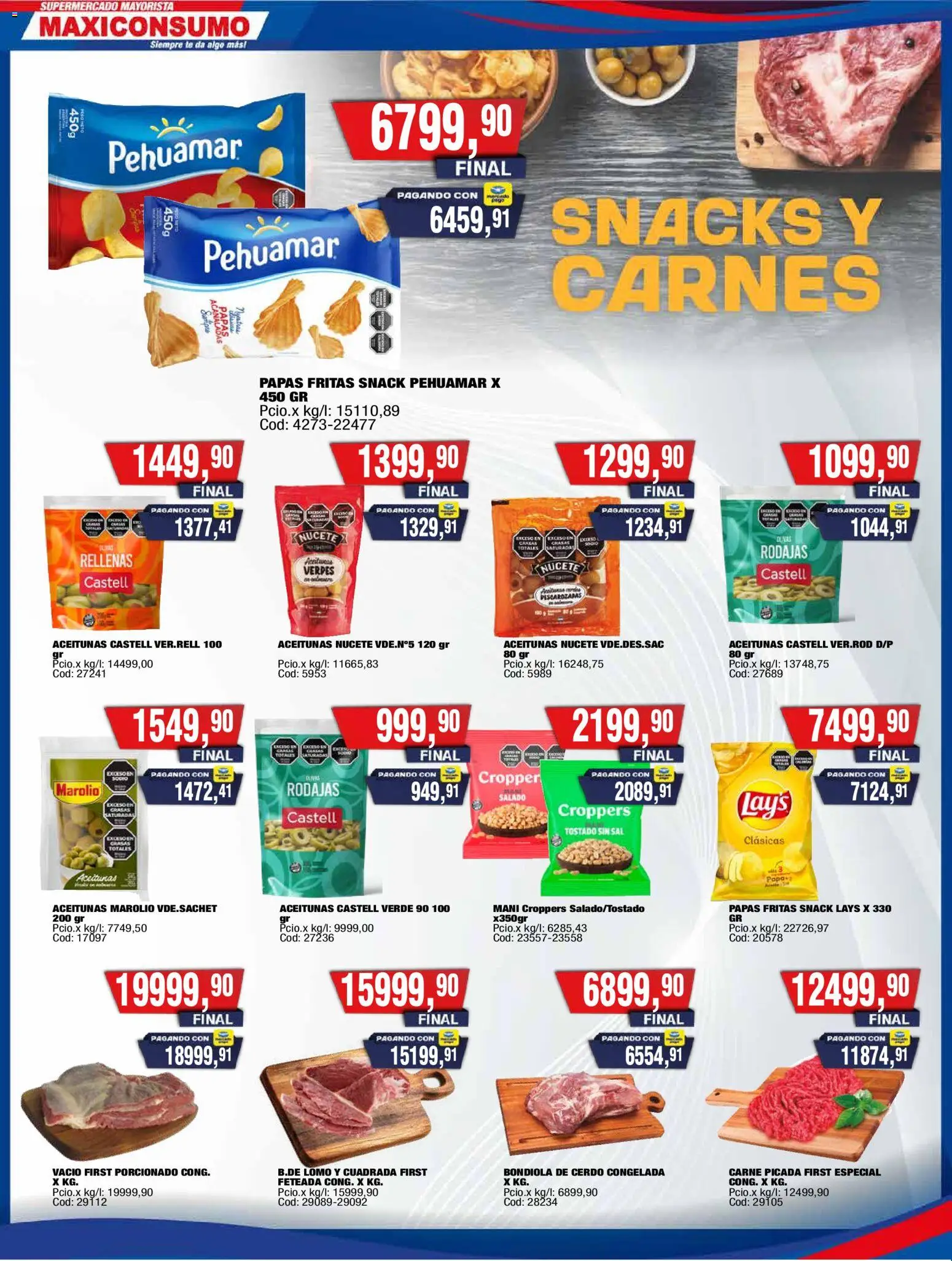 Maxiconsumo - Ofertas │ válido desde el 28/09/2026 | Página: 14 | Productos: Aceitunas, Cerdo, Té, Papas fritas
