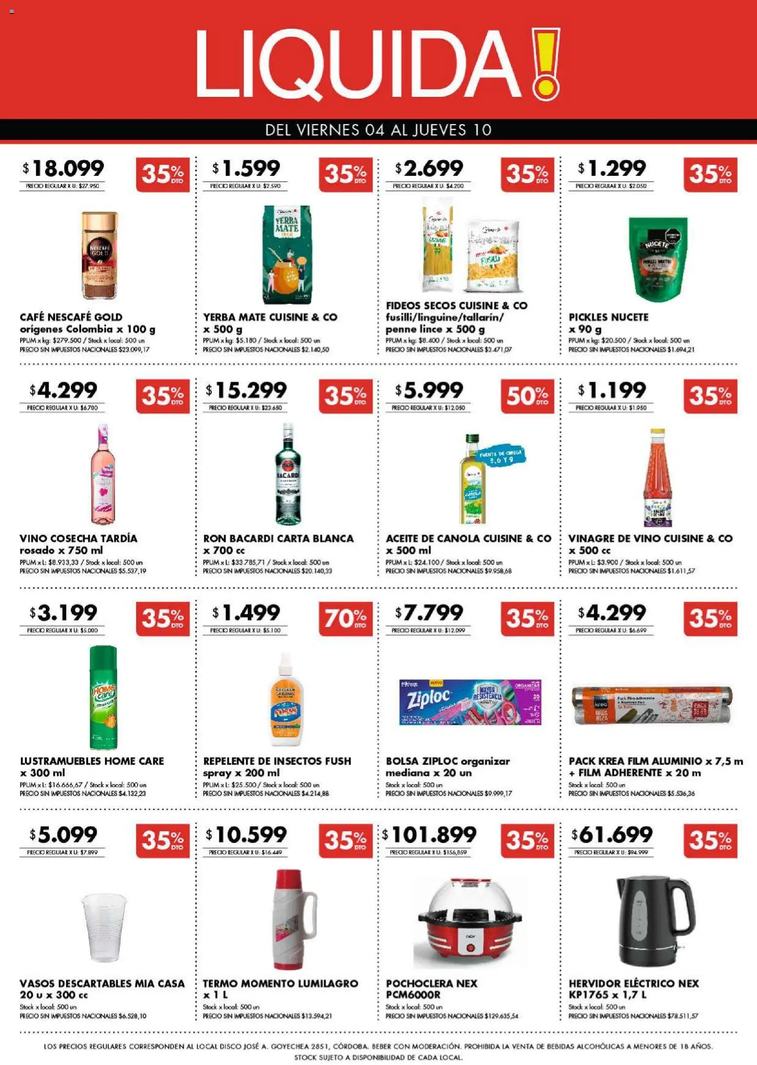 Disco - Ofertas | Córdoba │ válido desde el 04/09/2026 | Página: 10 | Productos: Bacardi, Mate, Bebidas, Vinagre