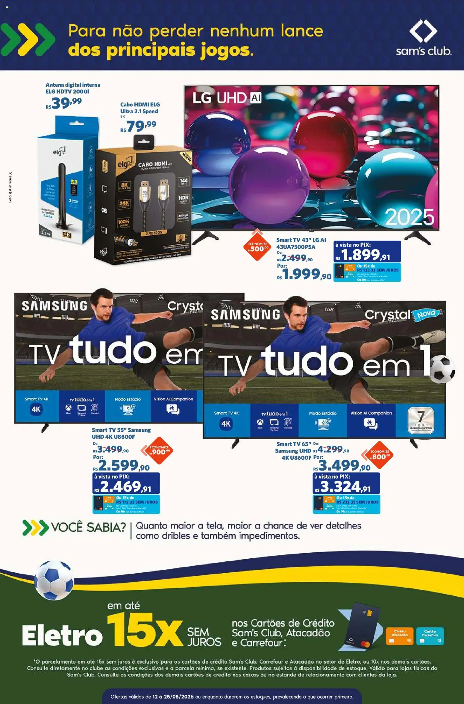 Sam's Club Folheto - válido de 12.05.2026 | Página: 2 | Produtos: smart TV, Antena, Tv, Cabo