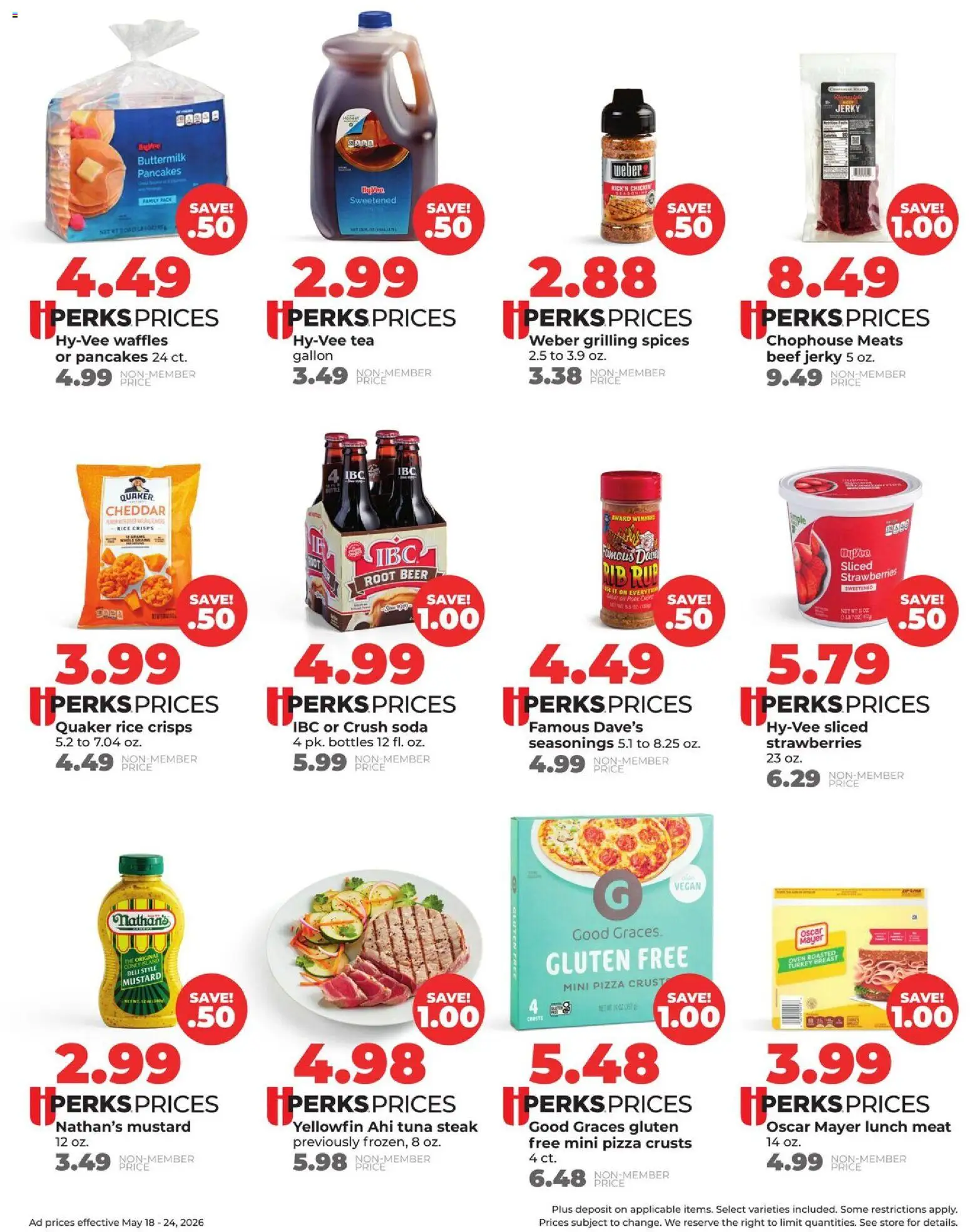 HyVee Weekly Ad - valid from 18.05.2026 | Page: 12 | Products: Pizza, Beer, Rice, Beef