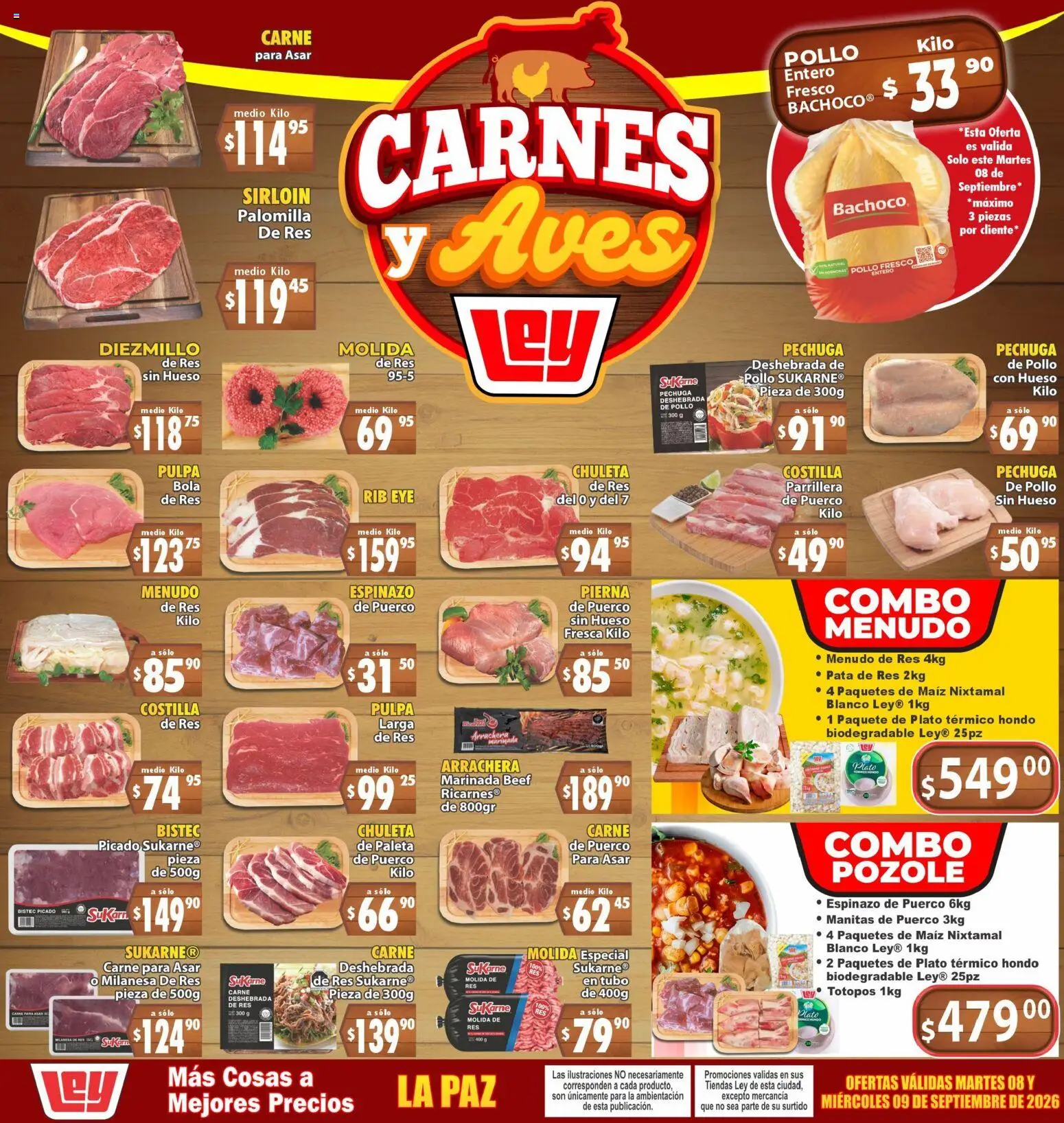 Nuevas ofertas de Casa Ley válidas en toda la República Mexicana desde el 09/09/2026. ¡Encuentra las mejores ofertas en Casa Ley folleto Autoservicio! | Página: 1 | Productos: Bistec, Chuleta, Aves, Totopos