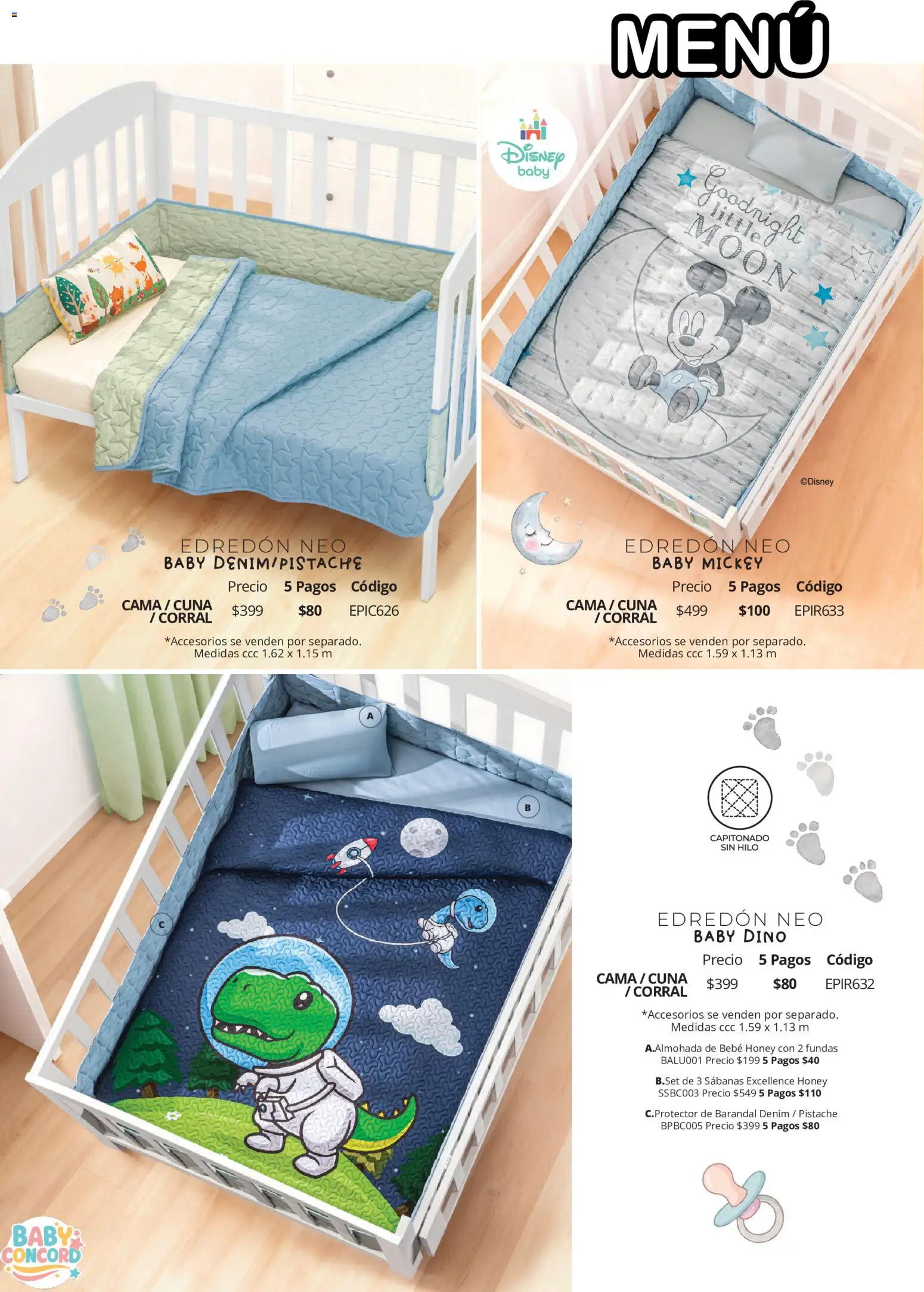 Nuevas ofertas de Colchas Concord válidas en toda la República Mexicana desde el 01/08/2026. ¡Encuentra las mejores ofertas en Colchas Concord catálogo Colección Bebé! | Página: 17 | Productos: Cama, Cuna, Sabanas