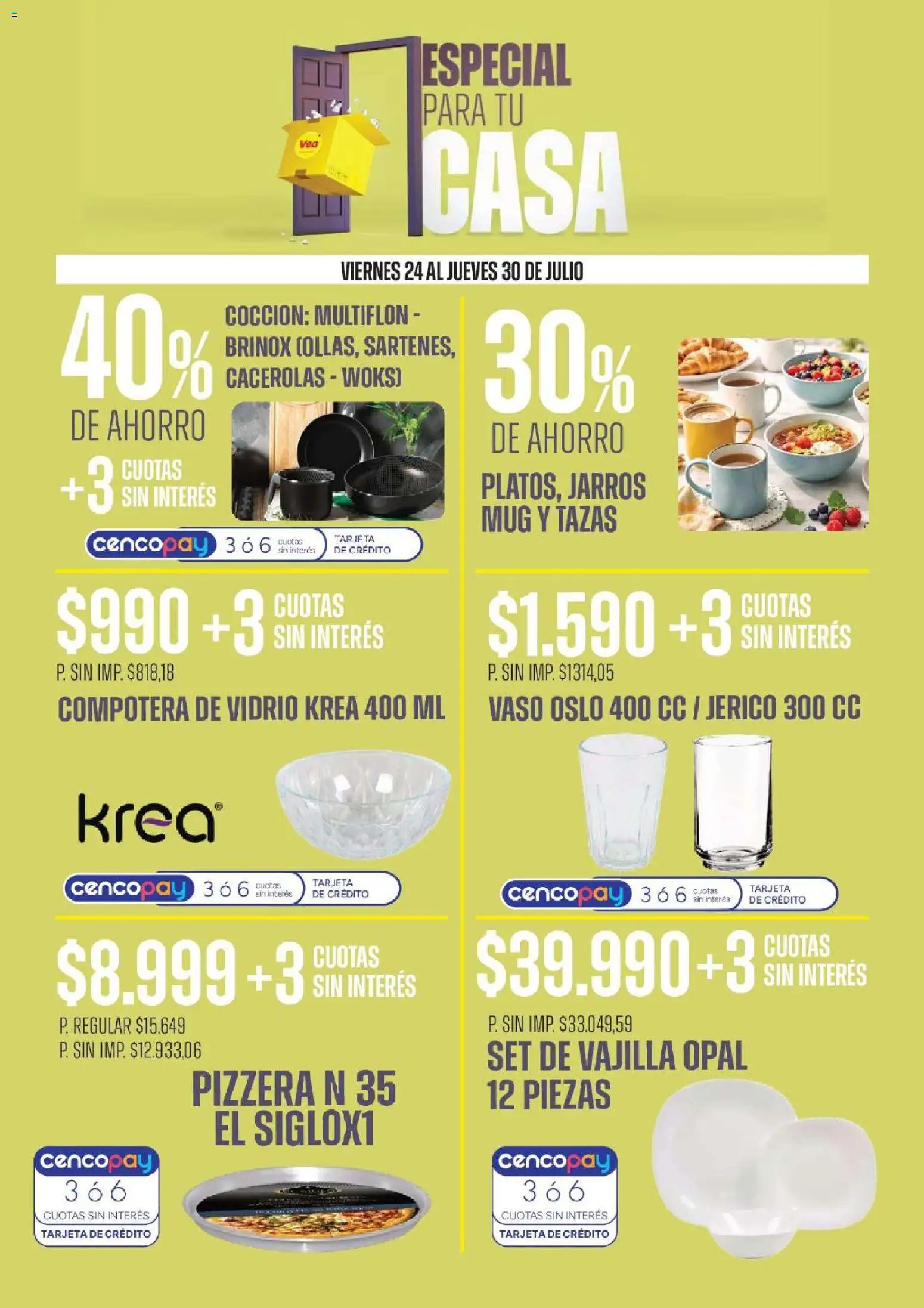 Vea - Especial para tu casa │ válido desde el 24/07/2026 | Página: 7 | Productos: Pizzera, Compotera
