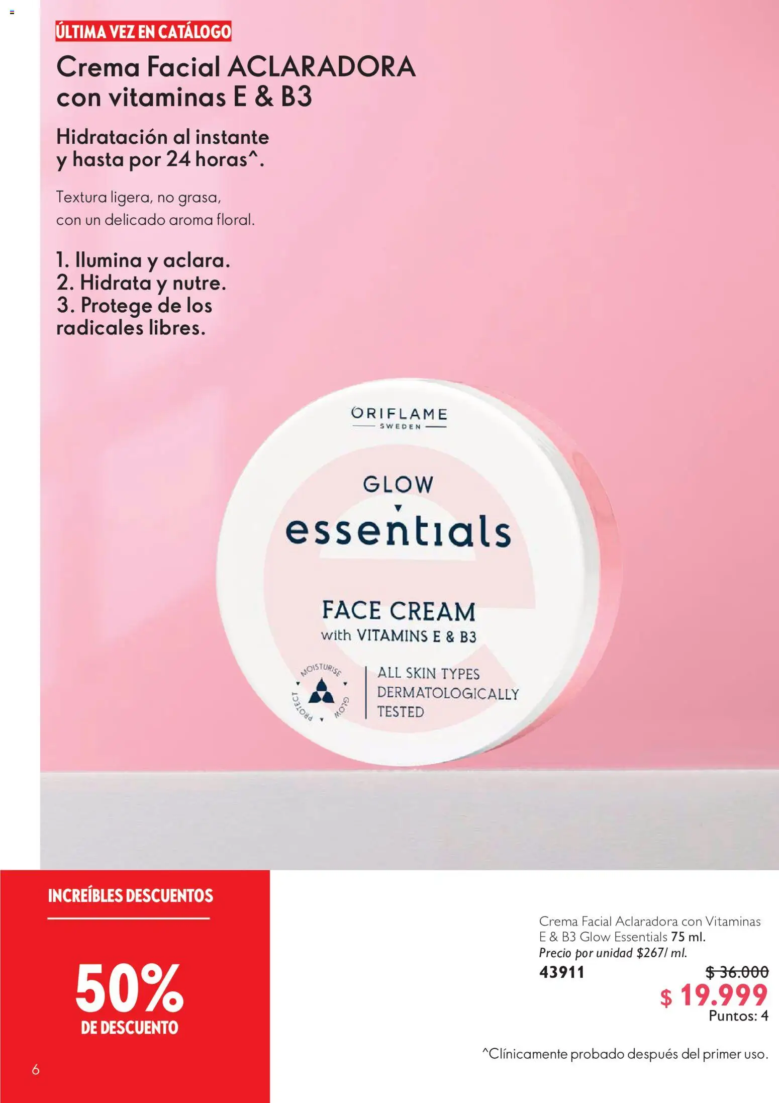 Oriflame revista - valida desde el 01/08/2026 | Página: 6 | Productos: Crema, Vitaminas