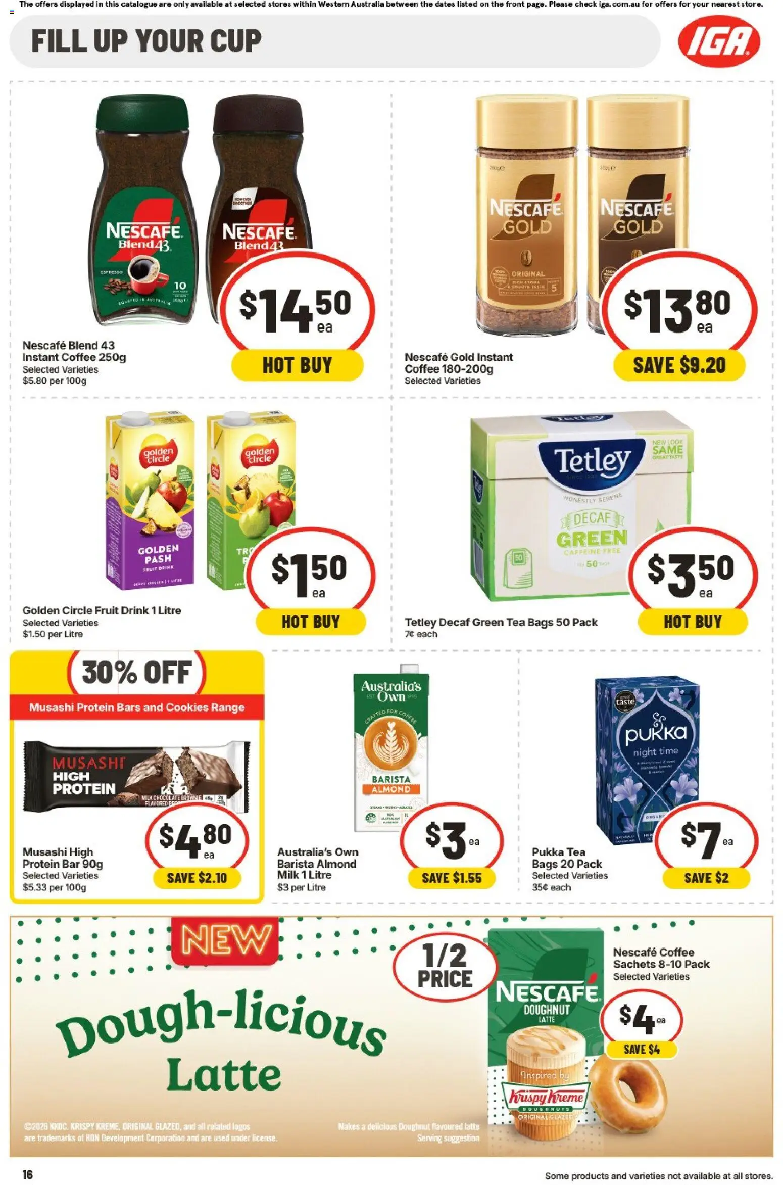 IGA catalogue - valid from 01/07/2026 | Page: 16 | Products: Milk, Chocolate, Tea, Nescafe