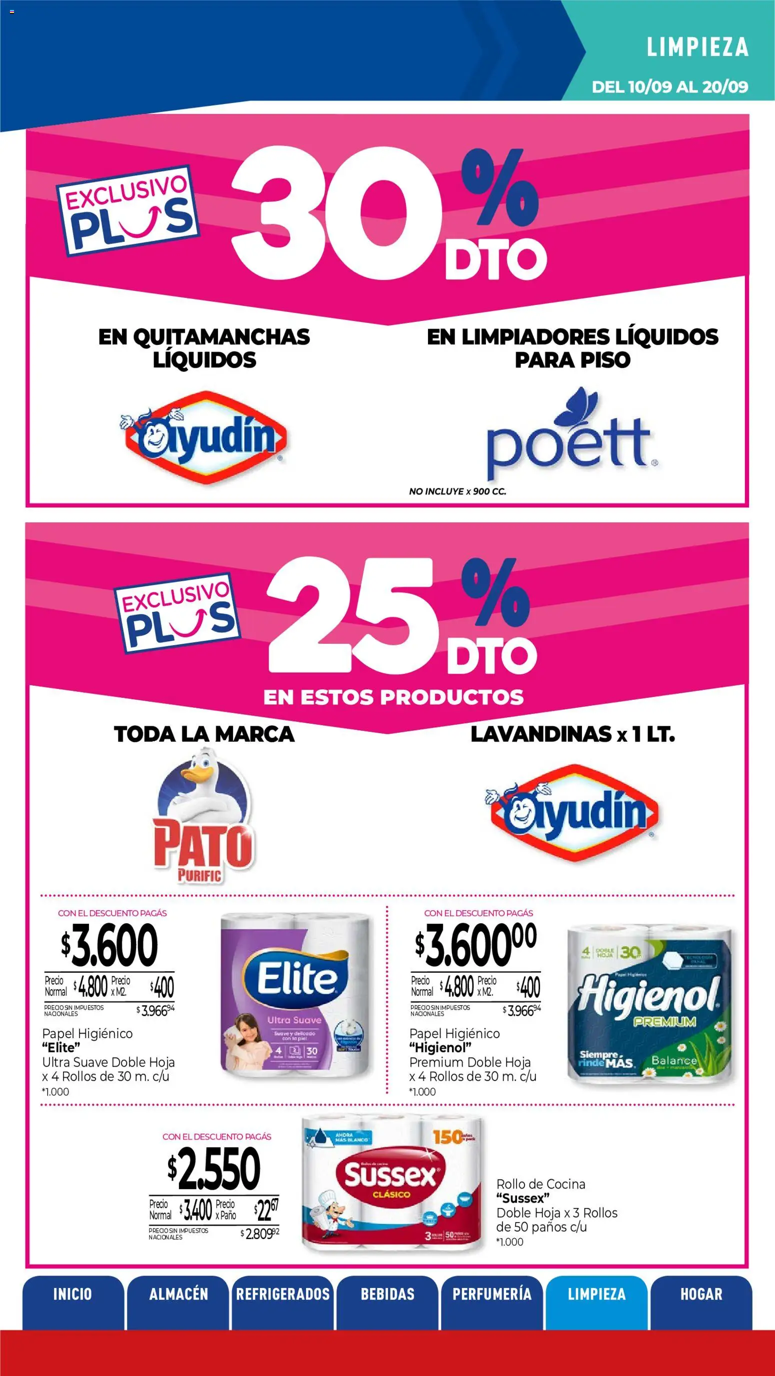 La Anonima catálogo │ válido desde el 10/09/2026 | Página: 30 | Productos: Papel higiénico, Cocina, Pato, Quitamanchas