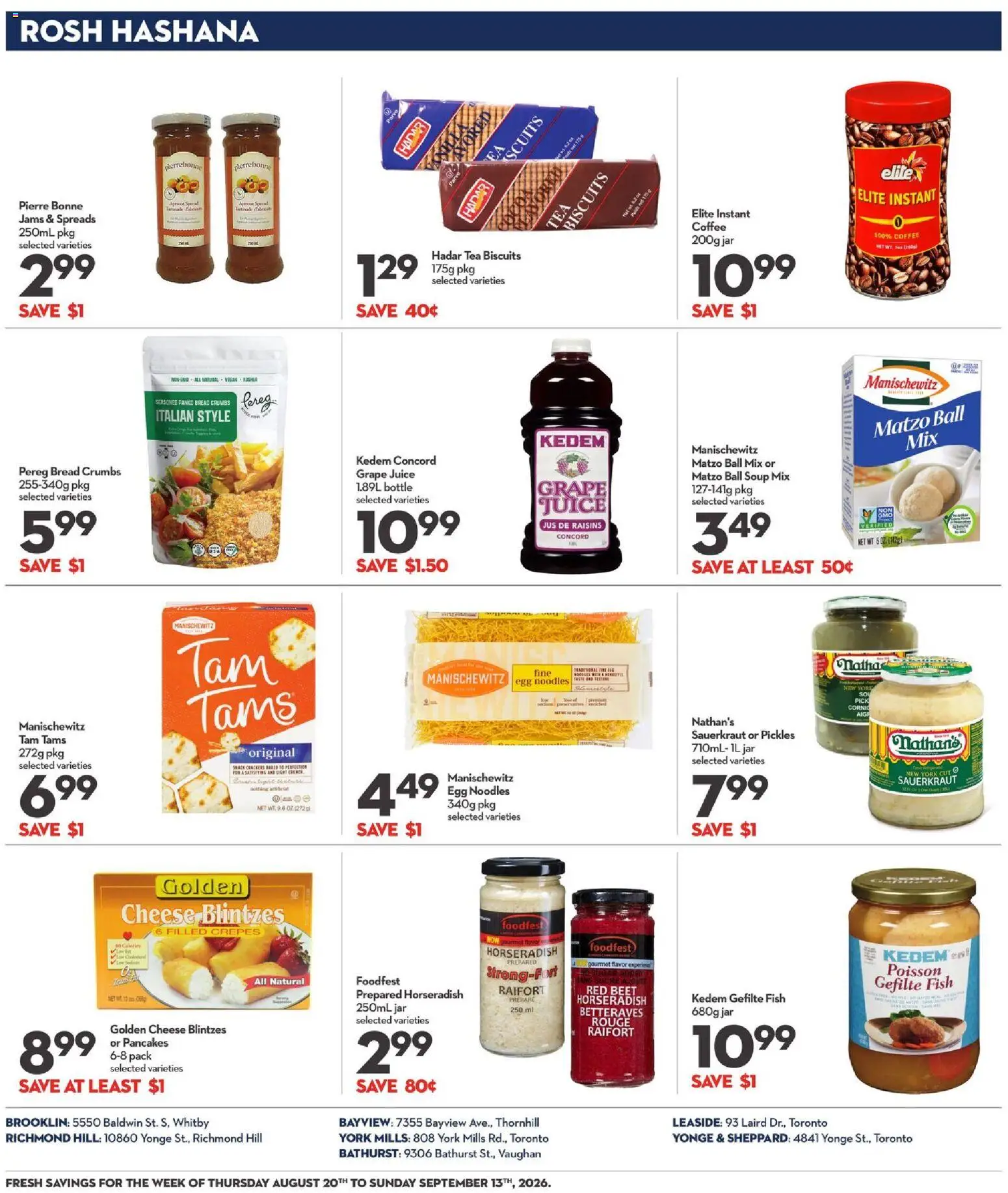 Longo's flyer valid from Aug 20, 2026 | Page: 20 | Products: Tea, Biscuits, Cheese, Juice