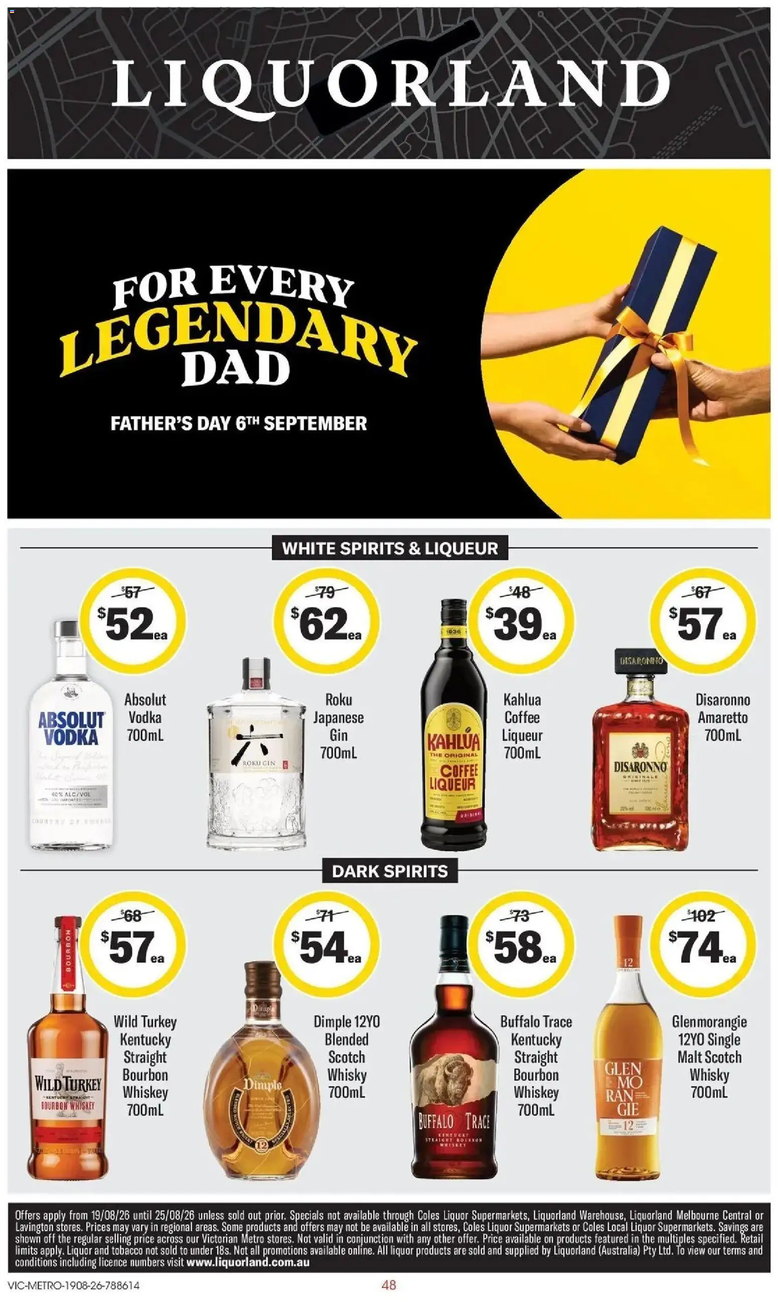 Coles catalogue - valid from 19/08/2026 | Page: 48 | Products: Scotch whisky, Bourbon, Gin, Whiskey