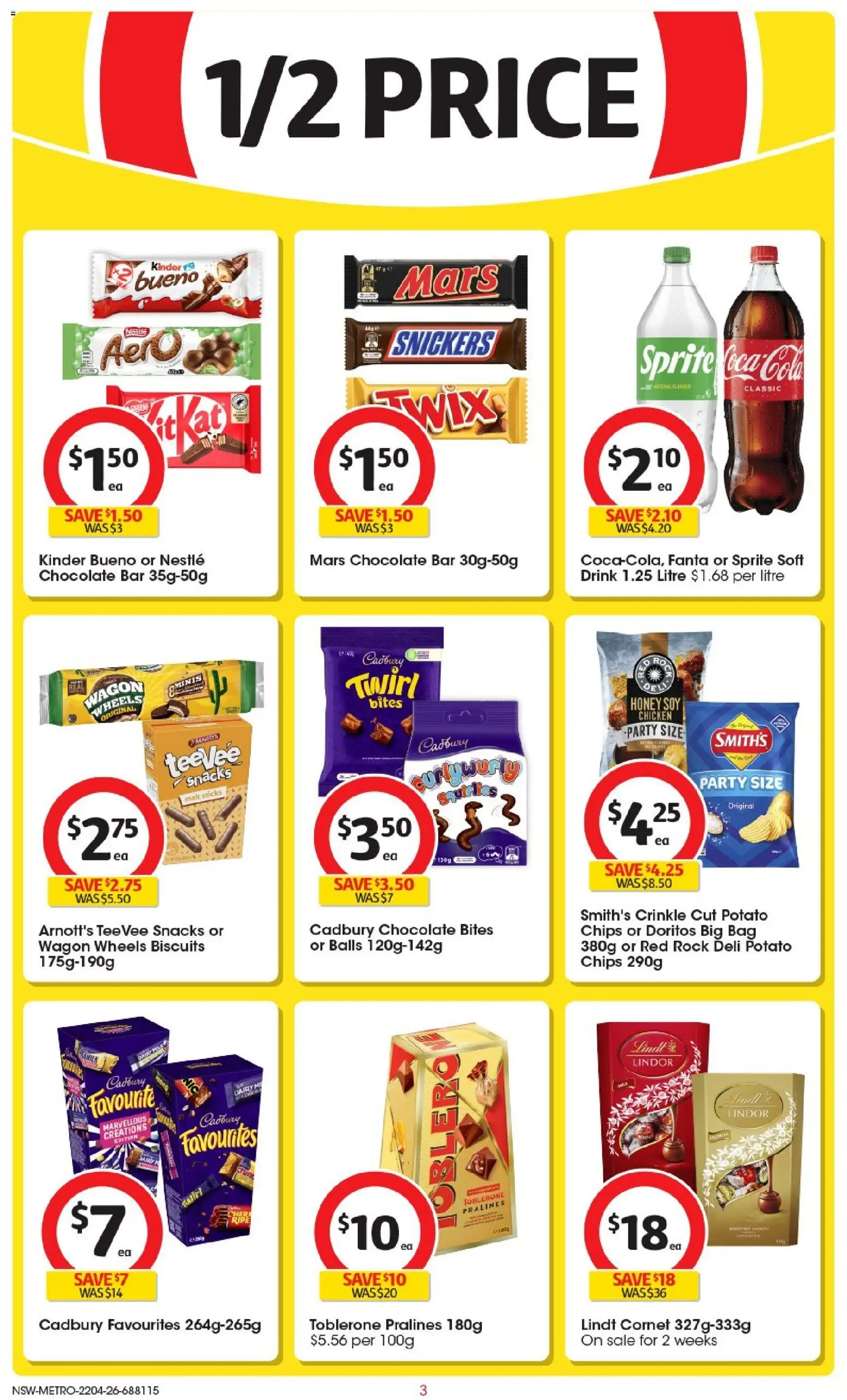 Coles catalogue - valid from 22.04.2026 | Page: 3 | Products: Honey, Chicken, Chips, Bag