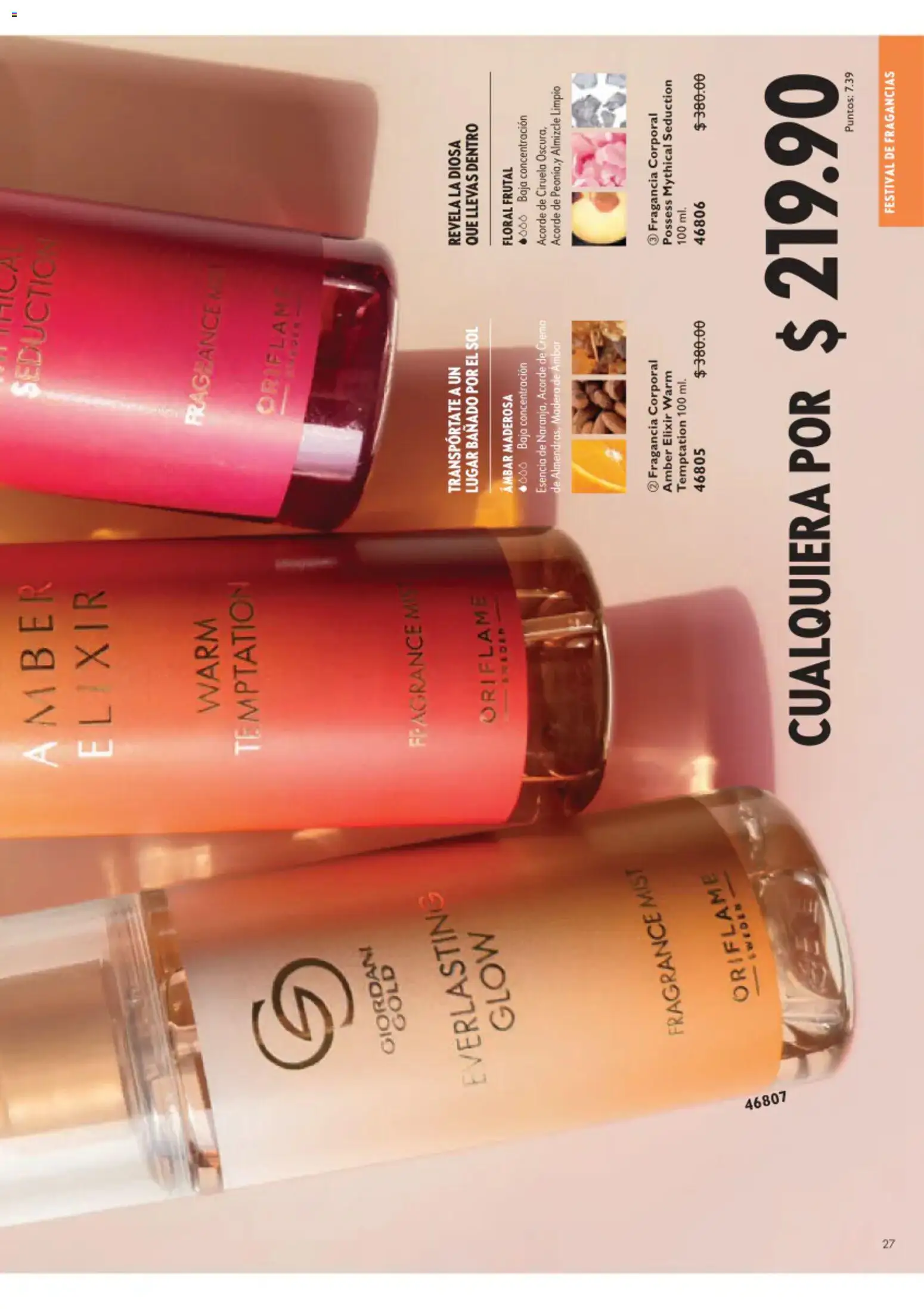 Nuevas ofertas de Oriflame válidas en toda la República Mexicana desde el 22/08/2026. ¡Encuentra las mejores ofertas en Oriflame campaña 12 2026! | Página: 27 | Productos: Crema, Fragancia