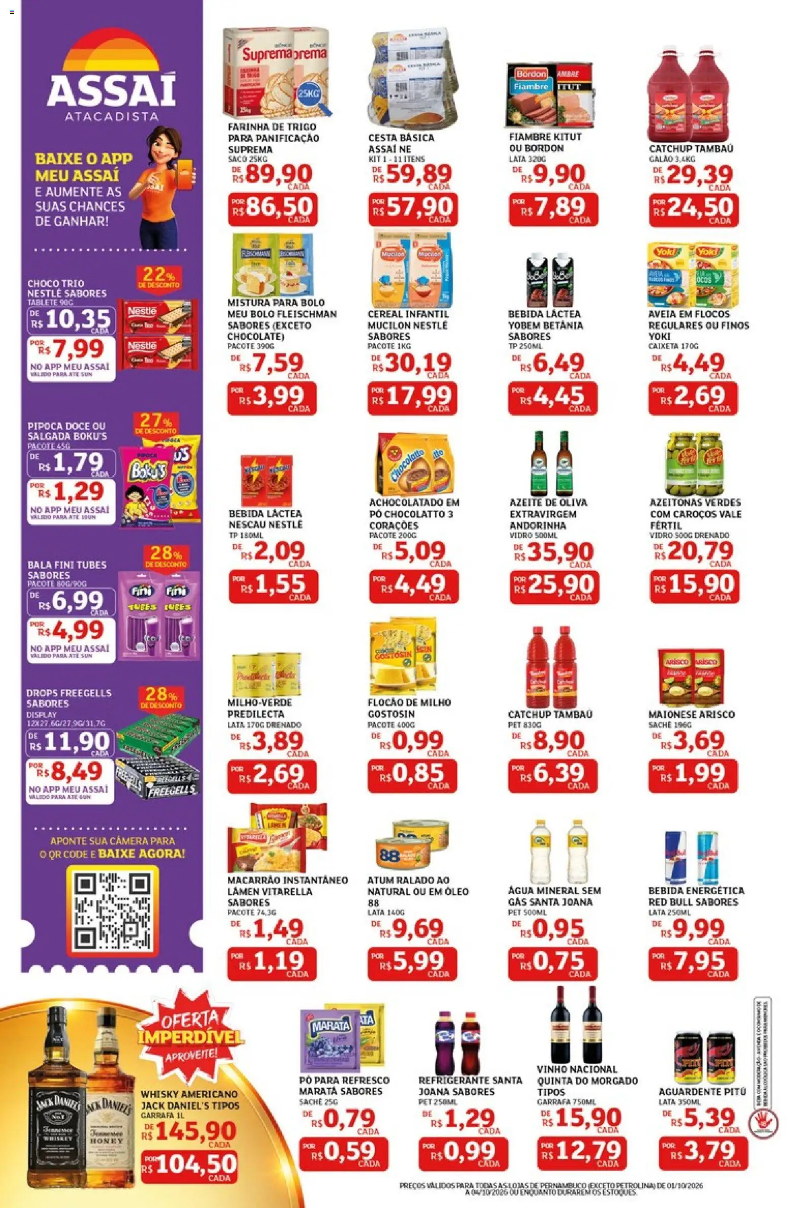 Assaí Atacadista Folheto - válido de 01/10/2026 | Página: 2 | Produtos: Whisky, Água, Doce, Atum