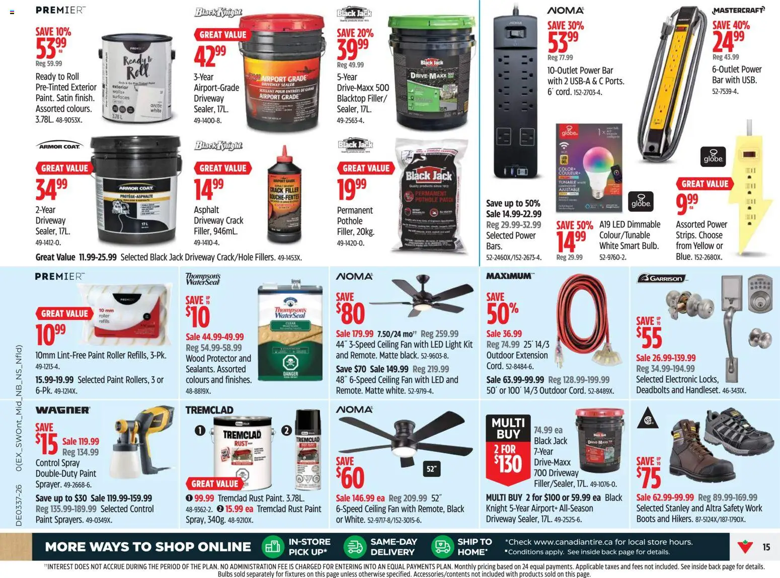 Canadian Tire flyer valid from Sep 10, 2026 | Page: 15 | Products: Boots, Fan, LED light