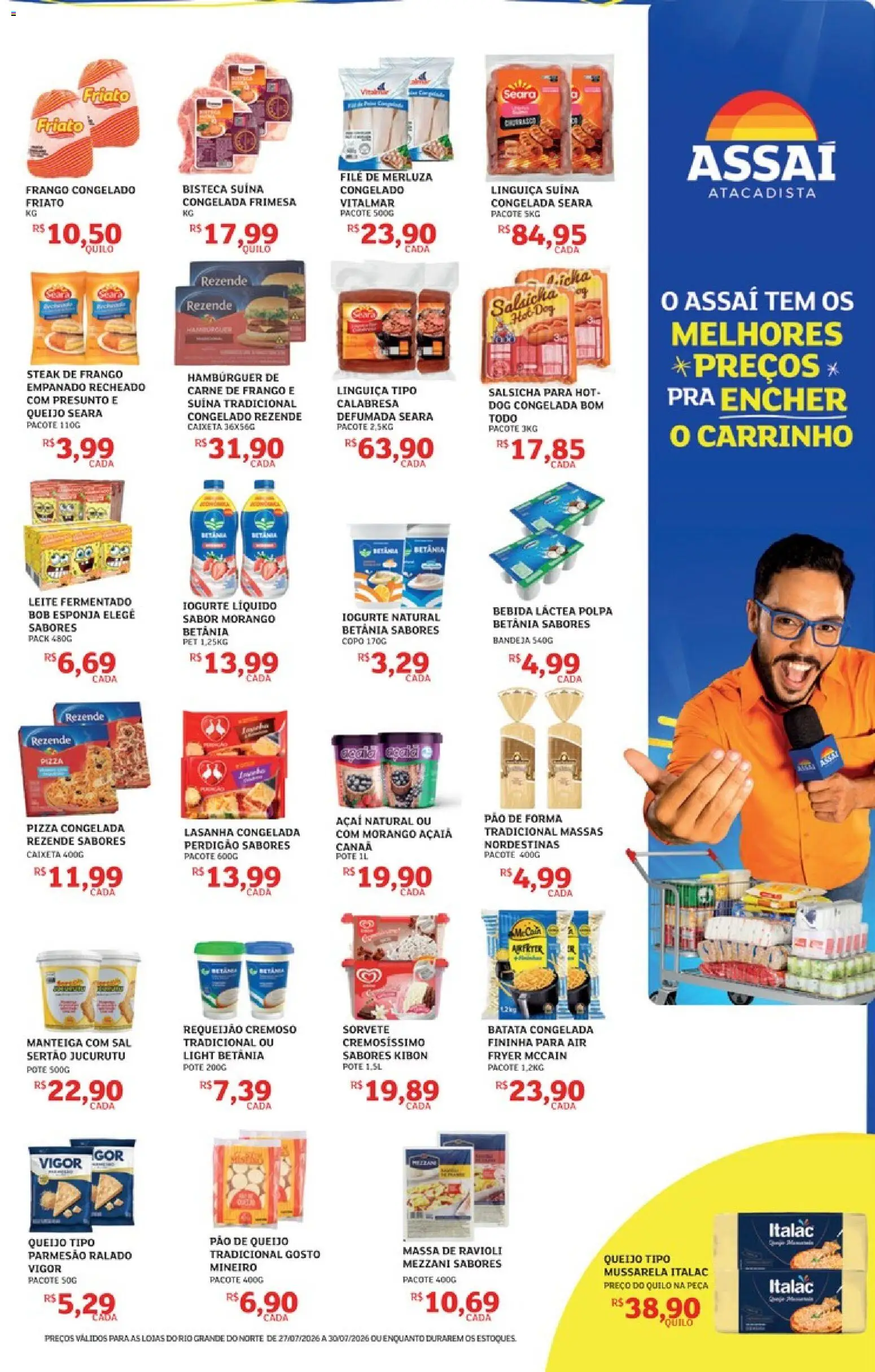 Assaí Atacadista Folheto - válido de 27/07/2026 | Página: 3 | Produtos: Pão, Carne, Lasanha, Bebida