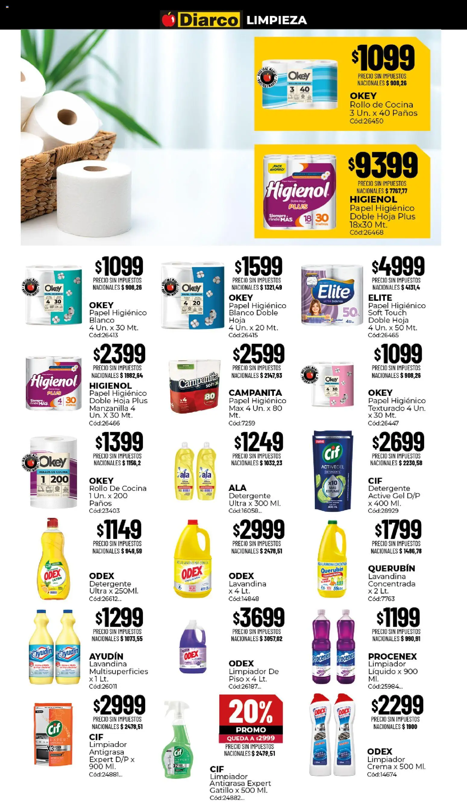 Diarco - Ofertas │ válido desde el 07/09/2026 | Página: 10 | Productos: Antigrasa, Papel higiénico, Limpiador, Crema