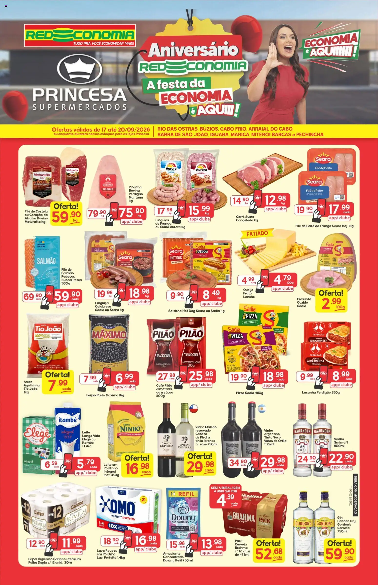 Princesa Folheto - válido de 17/09/2026 | Página: 1 | Produtos: Feijão, Leite integral, Arroz, Lasanha