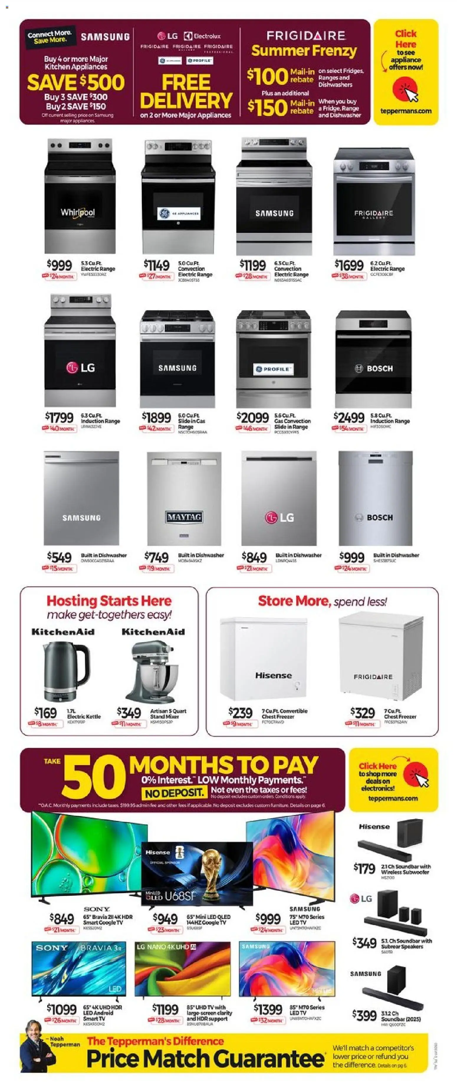 Tepperman's flyer valid from Aug 28, 2026 | Page: 4 | Products: Tv, Kettle, Soundbar, Electric kettle