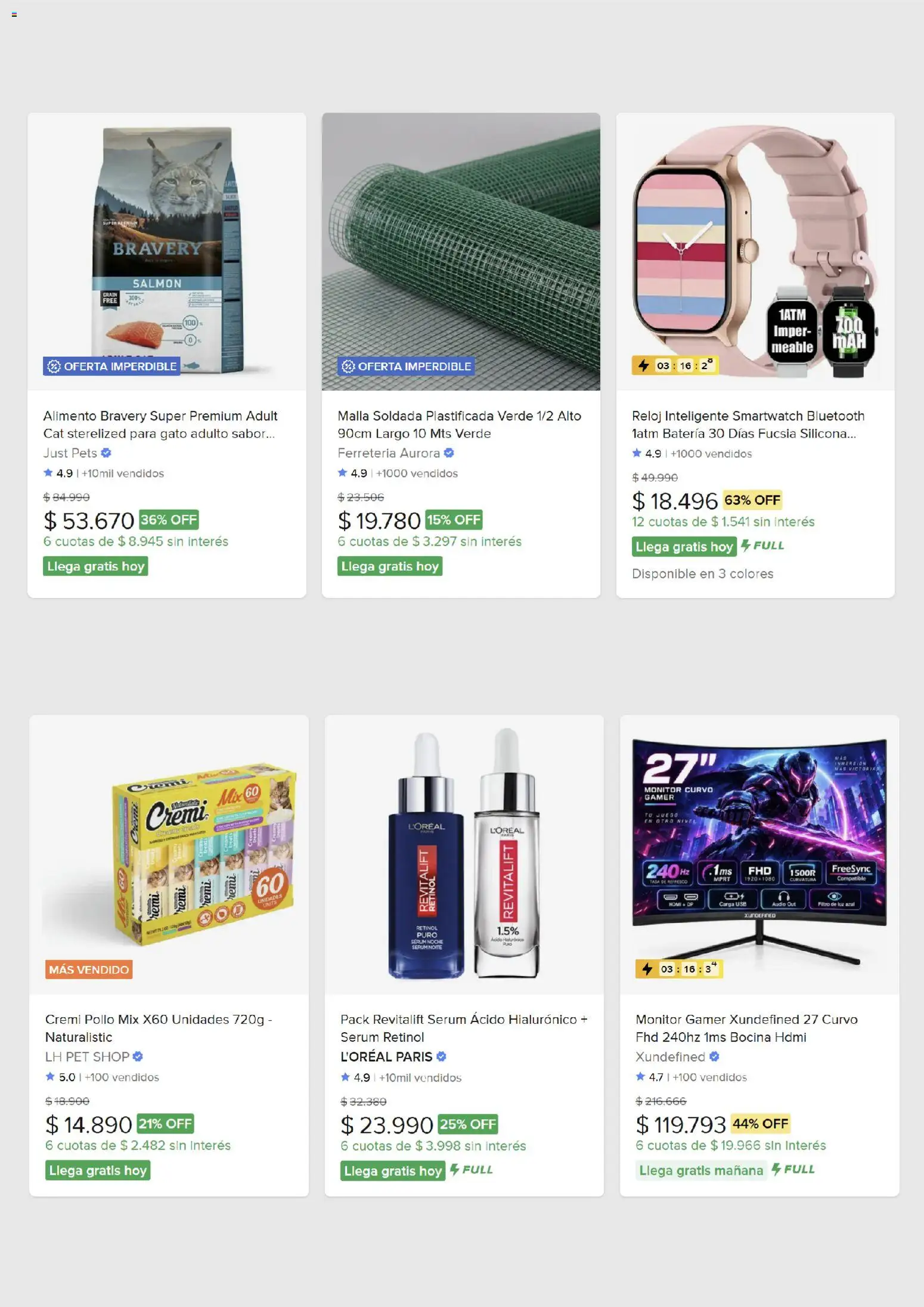 Mercado Libre Cyber Monday │ válido desde el 05.10.2026 | Página: 6 | Productos: Monitor, Audio, Usb, Reloj