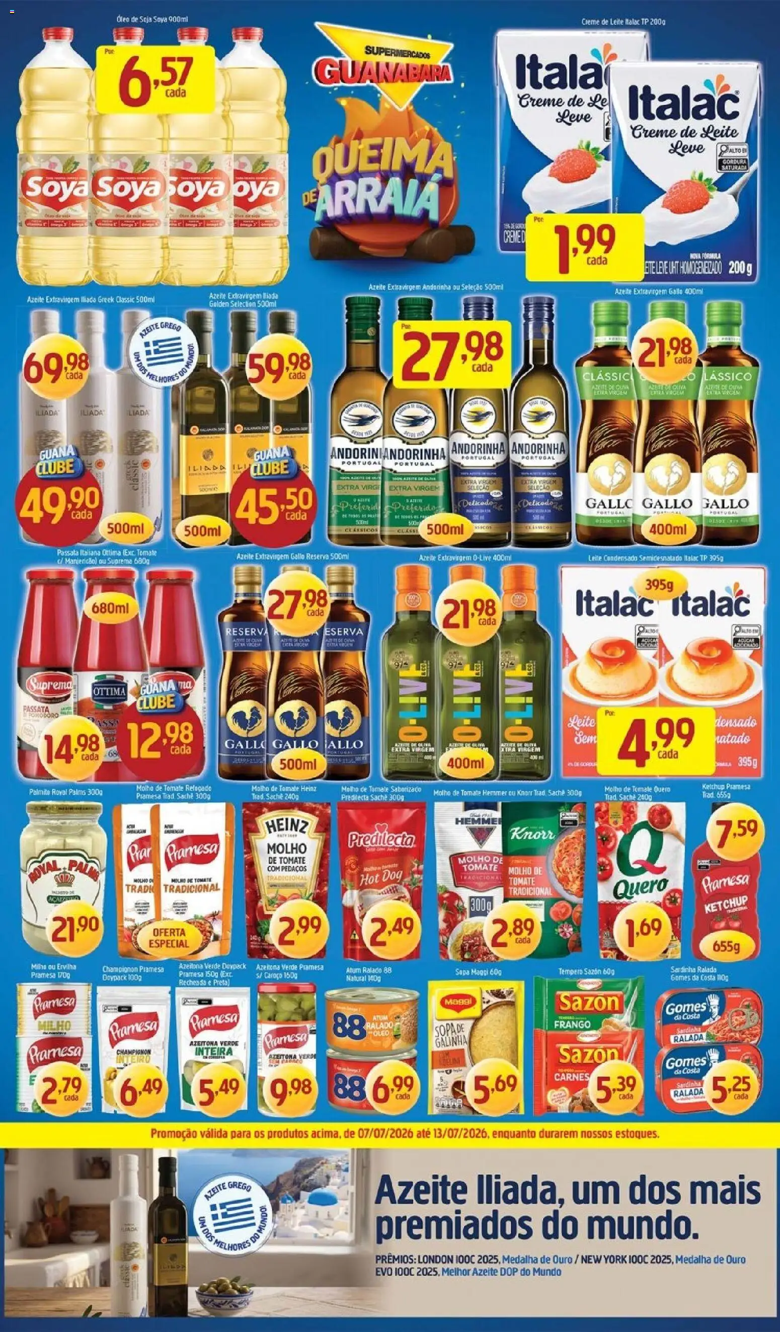 Supermercados Guanabara Folheto - válido de 07/07/2026 | Página: 3 | Produtos: Ervilha, Gomes da costa, Azeite, Atum