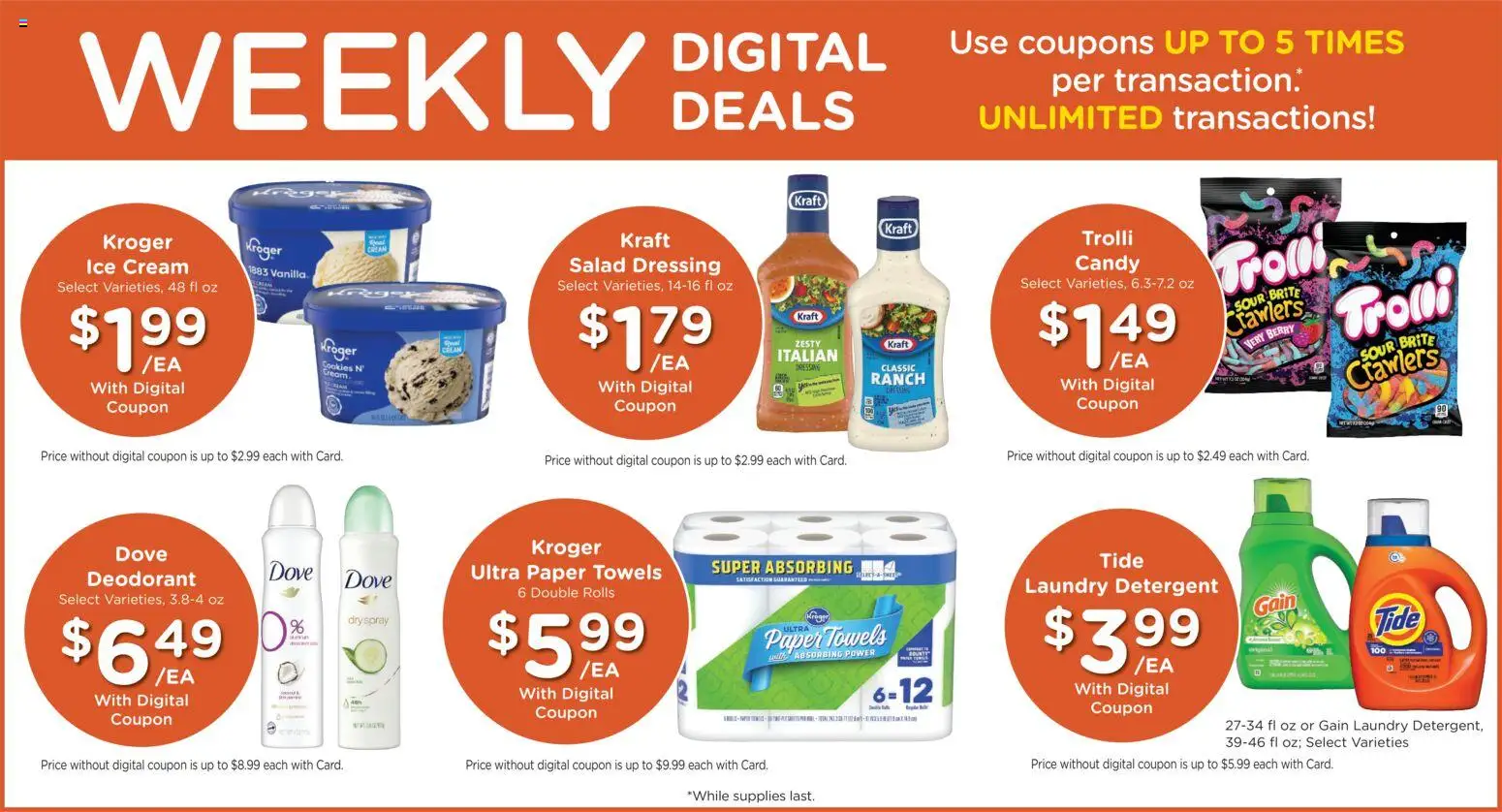 Fred Meyer Weekly Ad - valid from 20.05.2026 | Page: 3 | Products: Deodorant, Detergent, Cookies, Salad