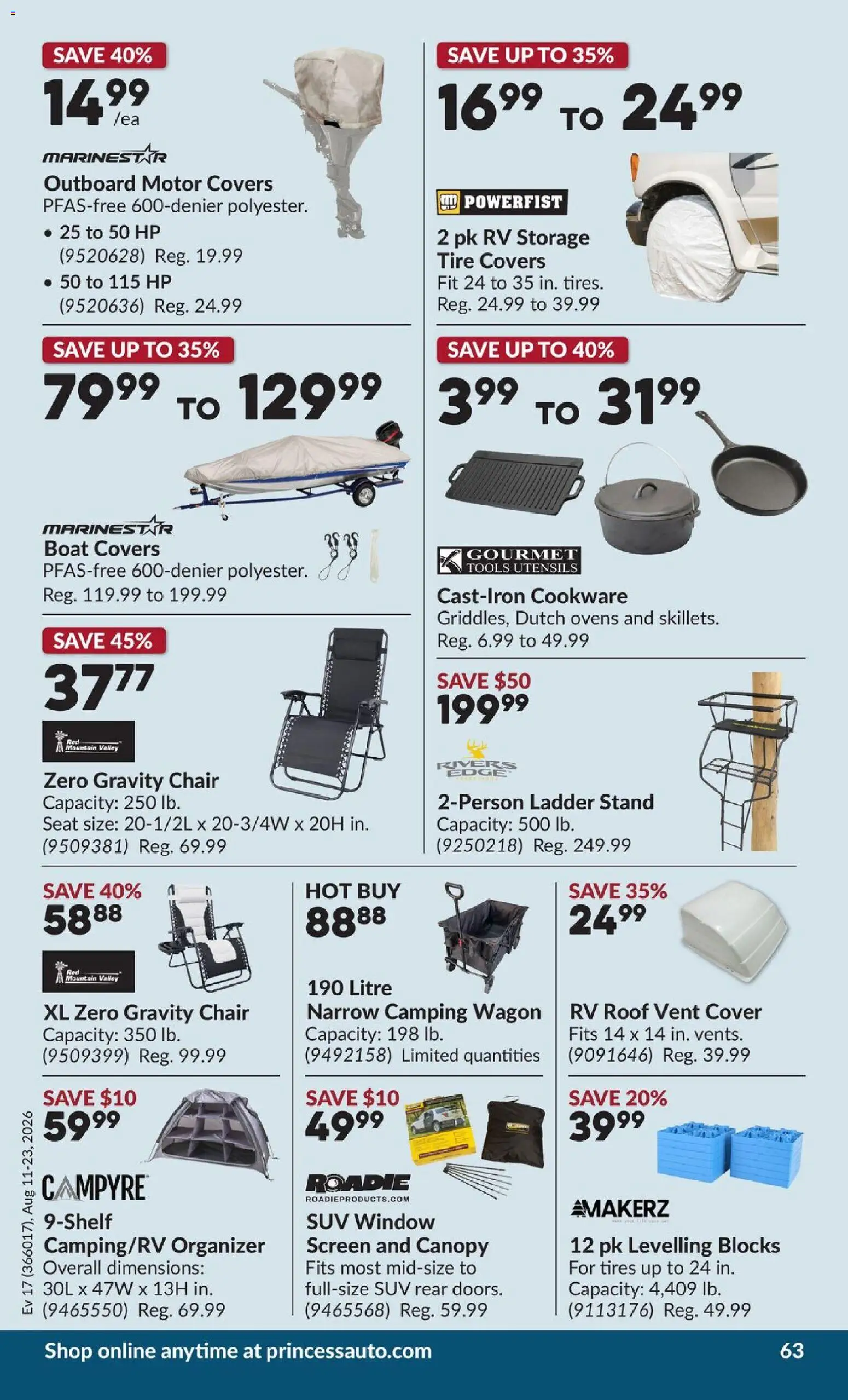 Princess Auto flyer valid from Aug 11, 2026 | Page: 70 | Products: Chair
