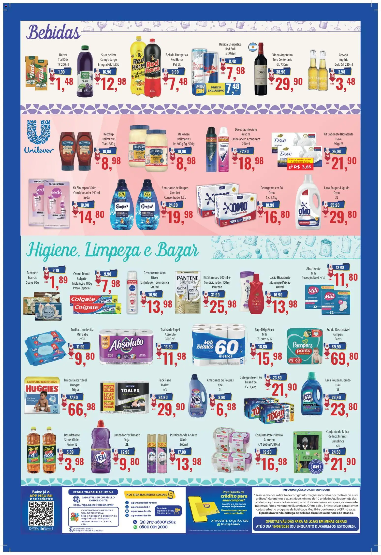 Supermercados BH Folheto - válido de 01/08/2026 | Página: 4 | Produtos: Condicionador, Suco, Vinho, Creme