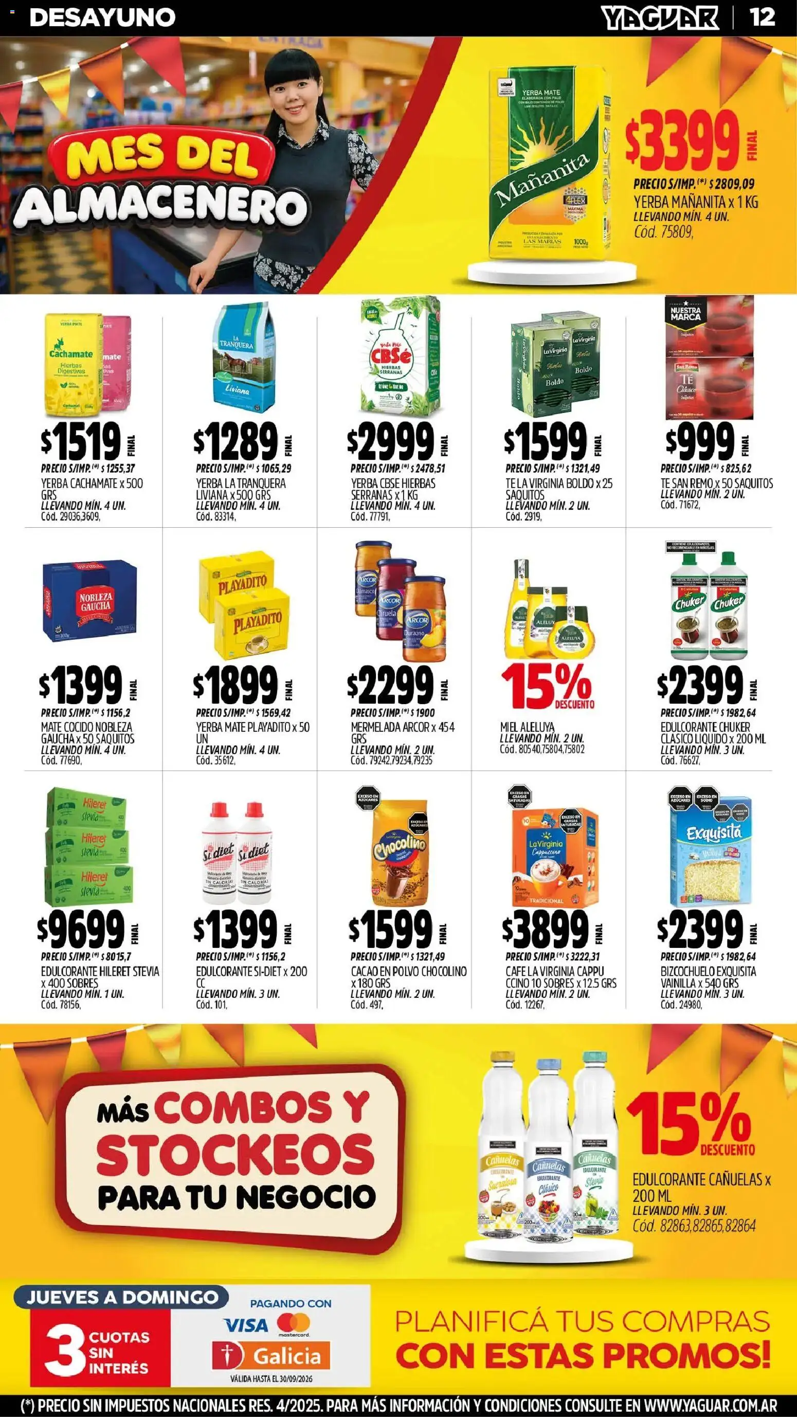 Yaguar catálogo │ válido desde el 31/08/2026 | Página: 12 | Productos: Vainilla, Café, Té, Cacao