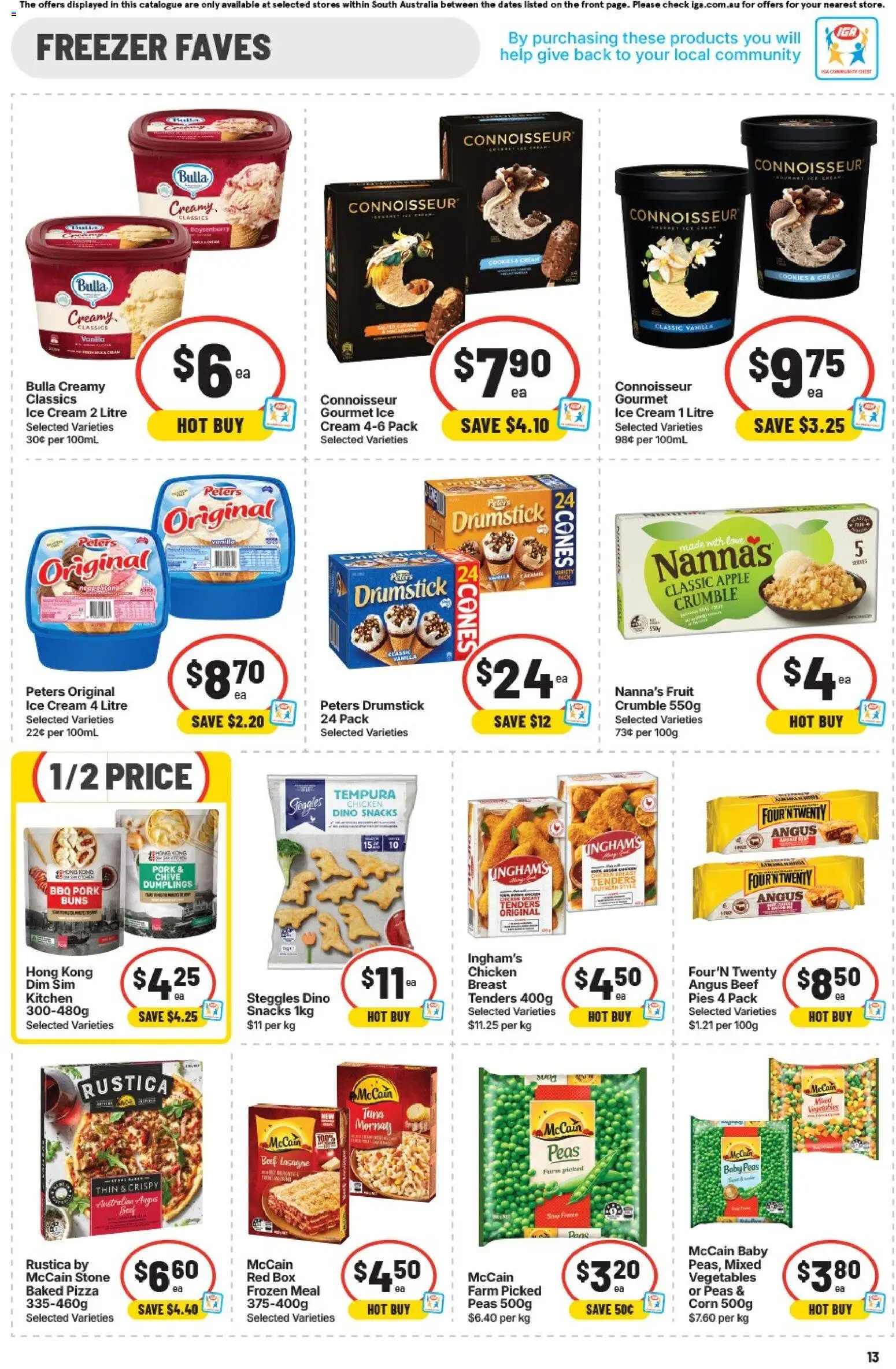 IGA catalogue - valid from 12/08/2026 | Page: 14 | Products: Vegetables, Pies, Freezer, Vanilla