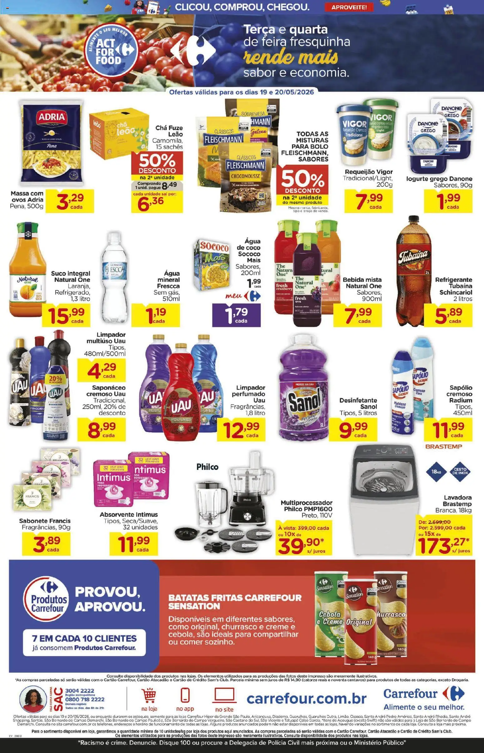 Carrefour Folheto - válido de 19.05.2026 | Página: 3 | Produtos: Massa, Bolo, Bebida, Desinfetante