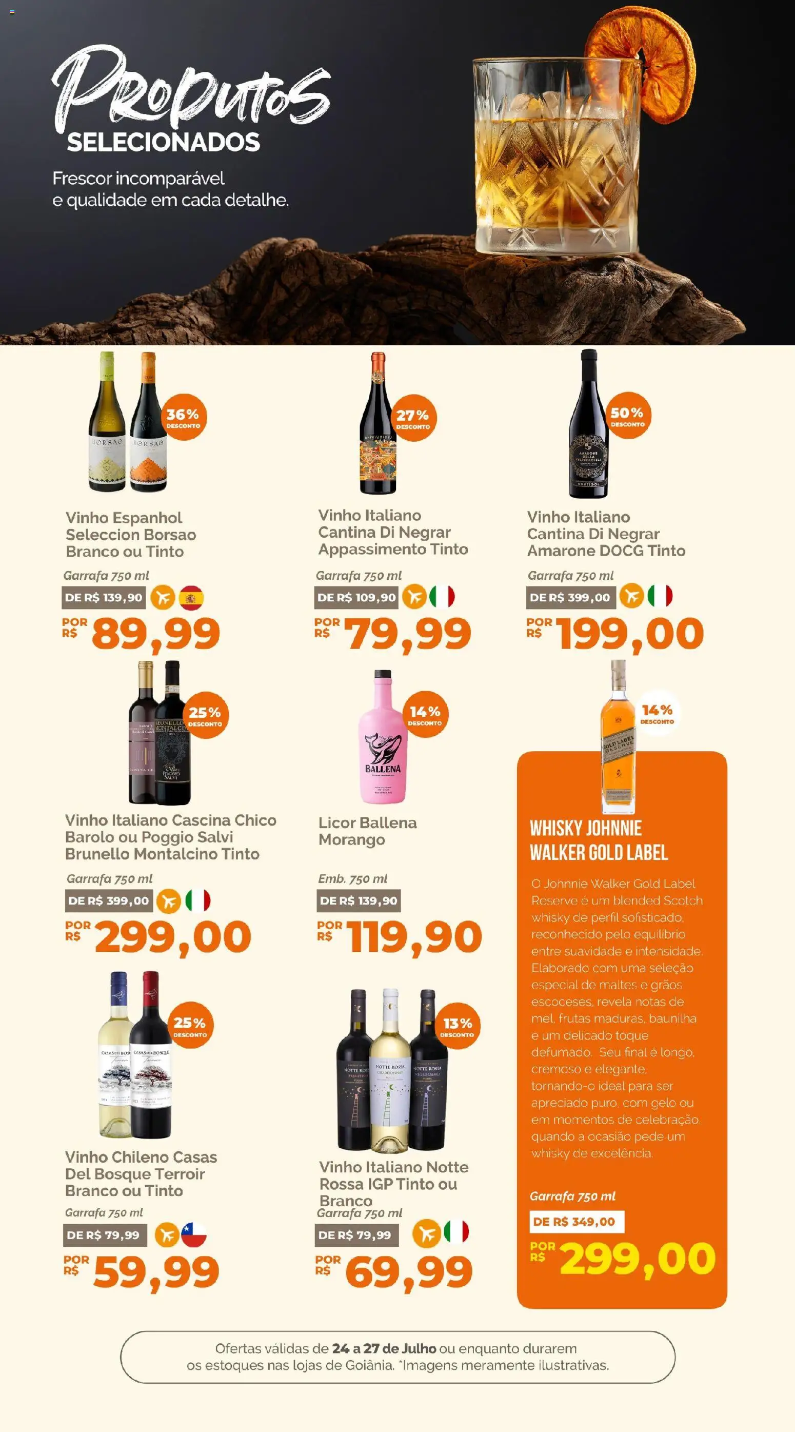 Oba Hortifruti Folheto - válido de 24/07/2026 | Página: 8 | Produtos: Whisky, Licor, Vinho
