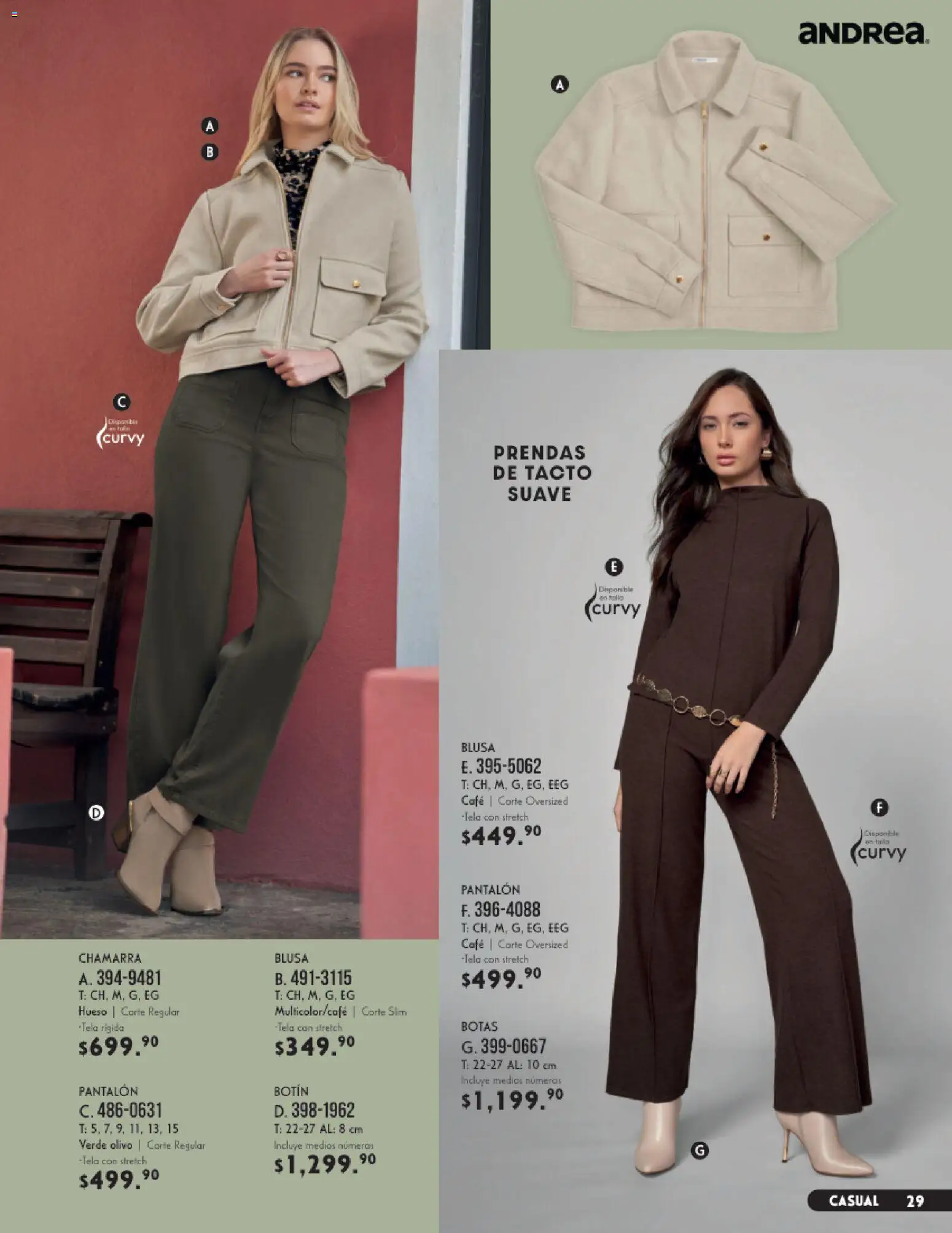 Nuevas ofertas de Andrea válidas en toda la República Mexicana desde el 23/08/2026. ¡Encuentra las mejores ofertas en Andrea catálogo Vestir! | Página: 29 | Productos: Blusa, Chamarra, Café, Botín