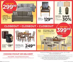 Preview of Fred Meyer weekly ads valid from 07/08/2026 | Page: 4 | Products: Sofa, Table, Chair, Ottoman