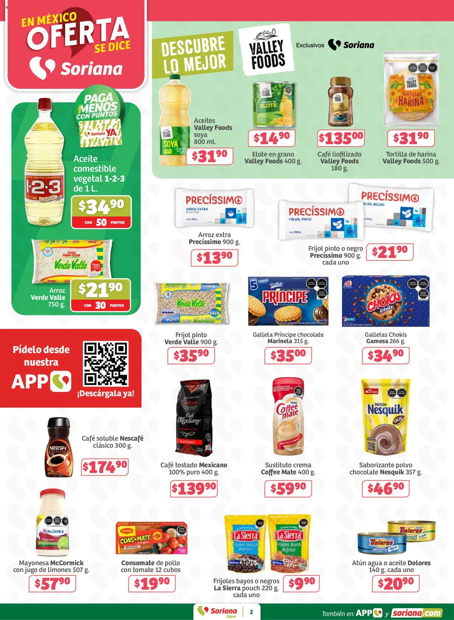 Nuevas ofertas de Soriana válidas en toda la República Mexicana desde el 31/07/2026. ¡Encuentra las mejores ofertas en Soriana Oferta se dice Soriana Súper Nacional! | Página: 2 | Productos: Pollo, Harina, Café, Chocolate