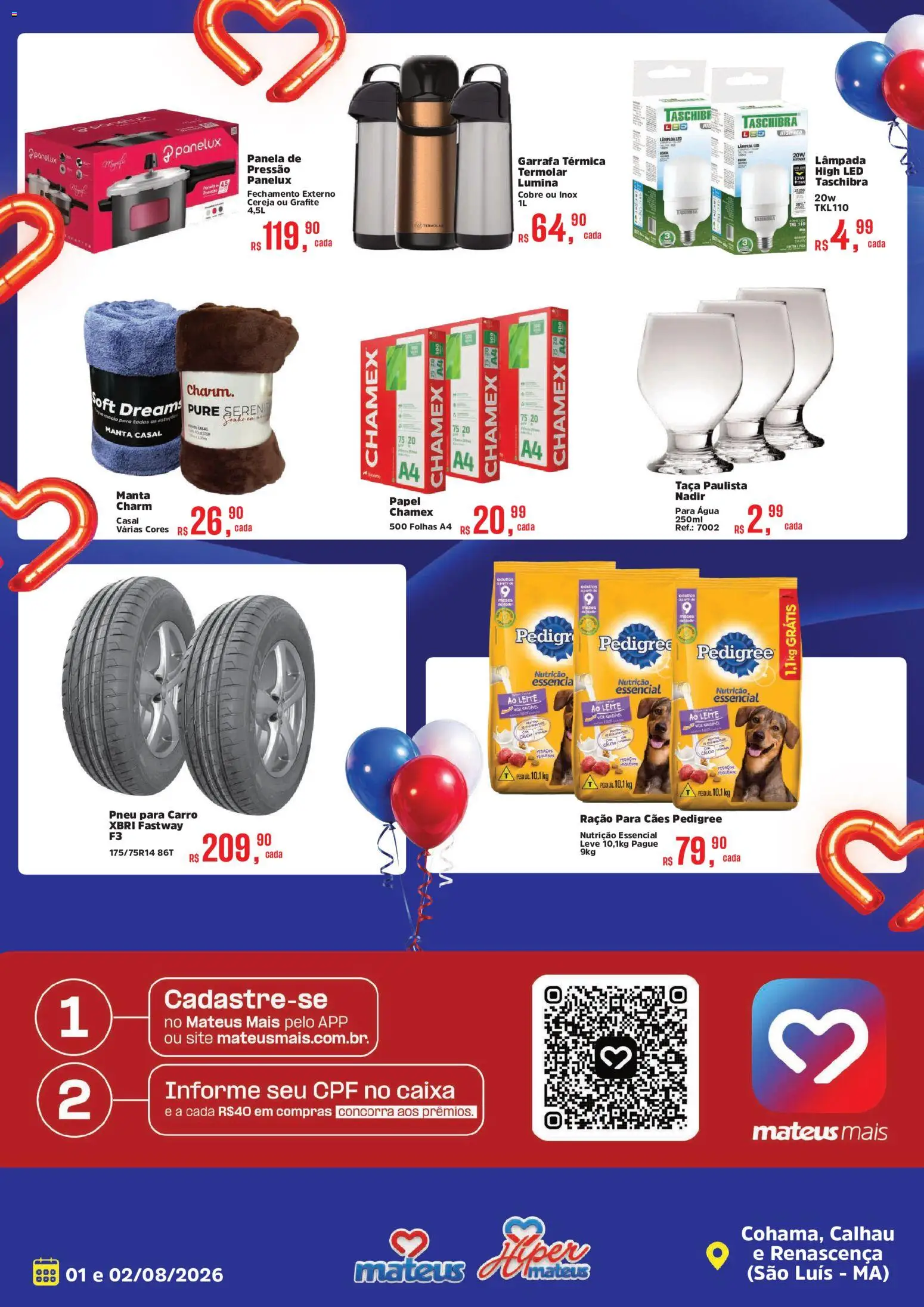 Mateus Folheto - válido de 01/08/2026 | Página: 5 | Produtos: Lâmpada, Cereja, Panela, Caixa