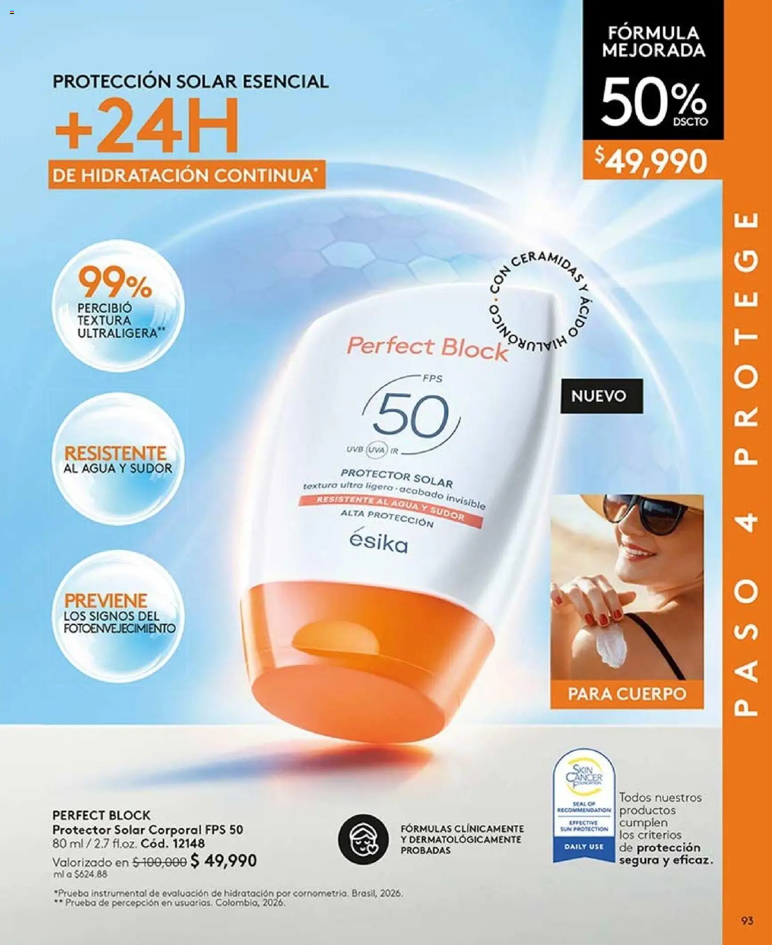 Ésika revista - valida desde el 28/08/2026 | Página: 93 | Productos: Agua, Uva, Protector solar