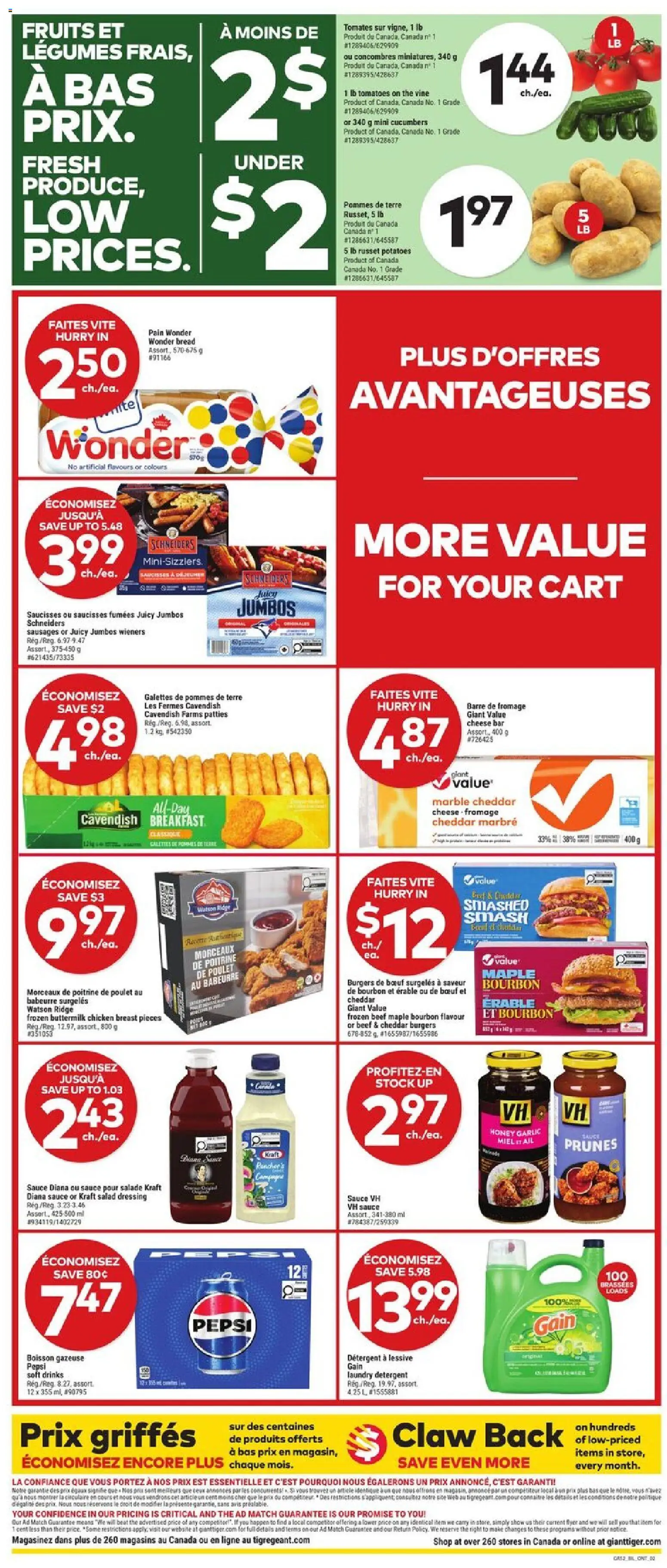 Giant Tiger flyer valid from Jul 29, 2026 | Page: 2 | Products: Beef, Salad, Cheese, Tomatoes