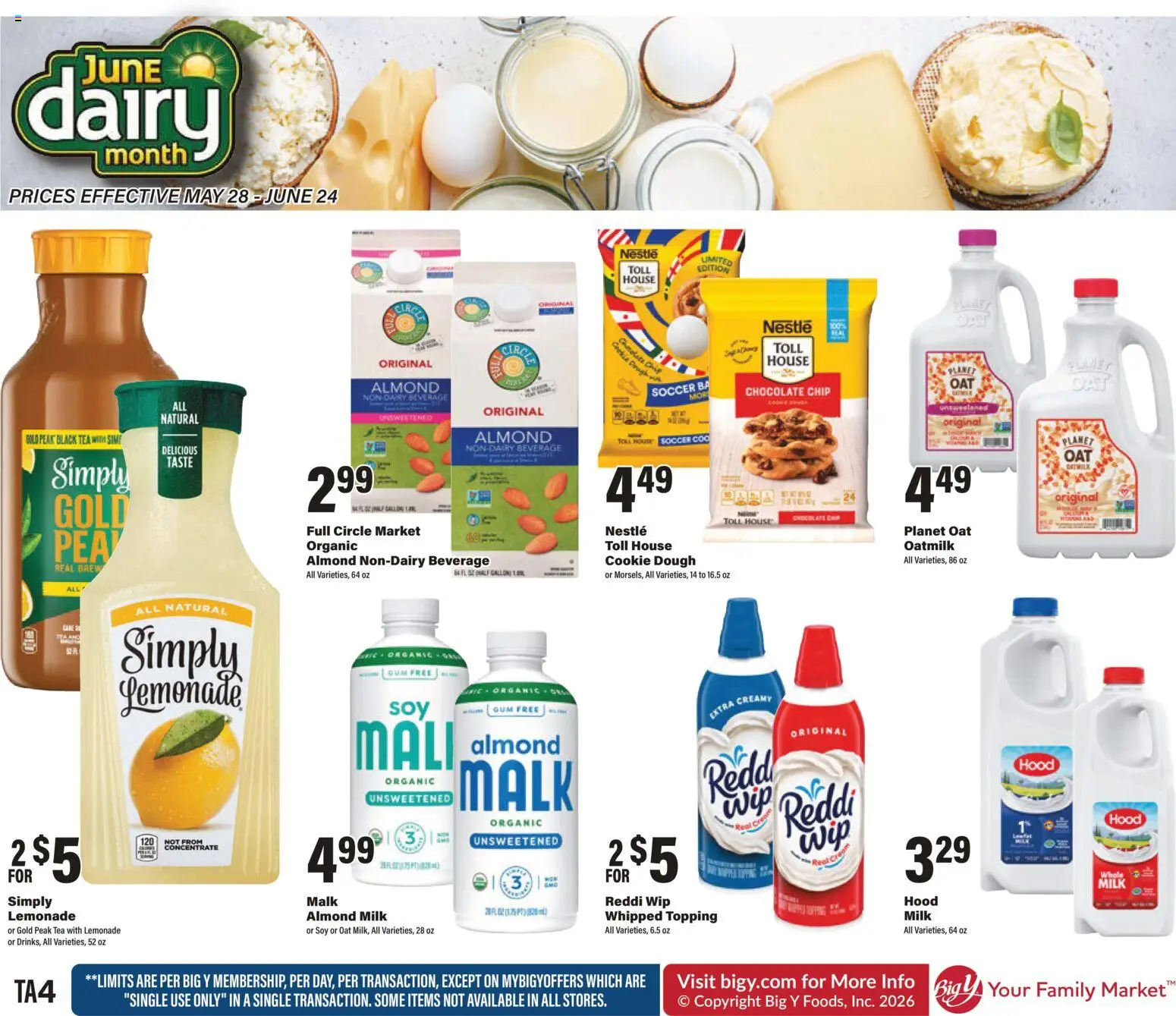 Big Y Ad - valid from 28.05.2026 | Page: 4 | Products: Milk, Tea, Chocolate Chip, Game