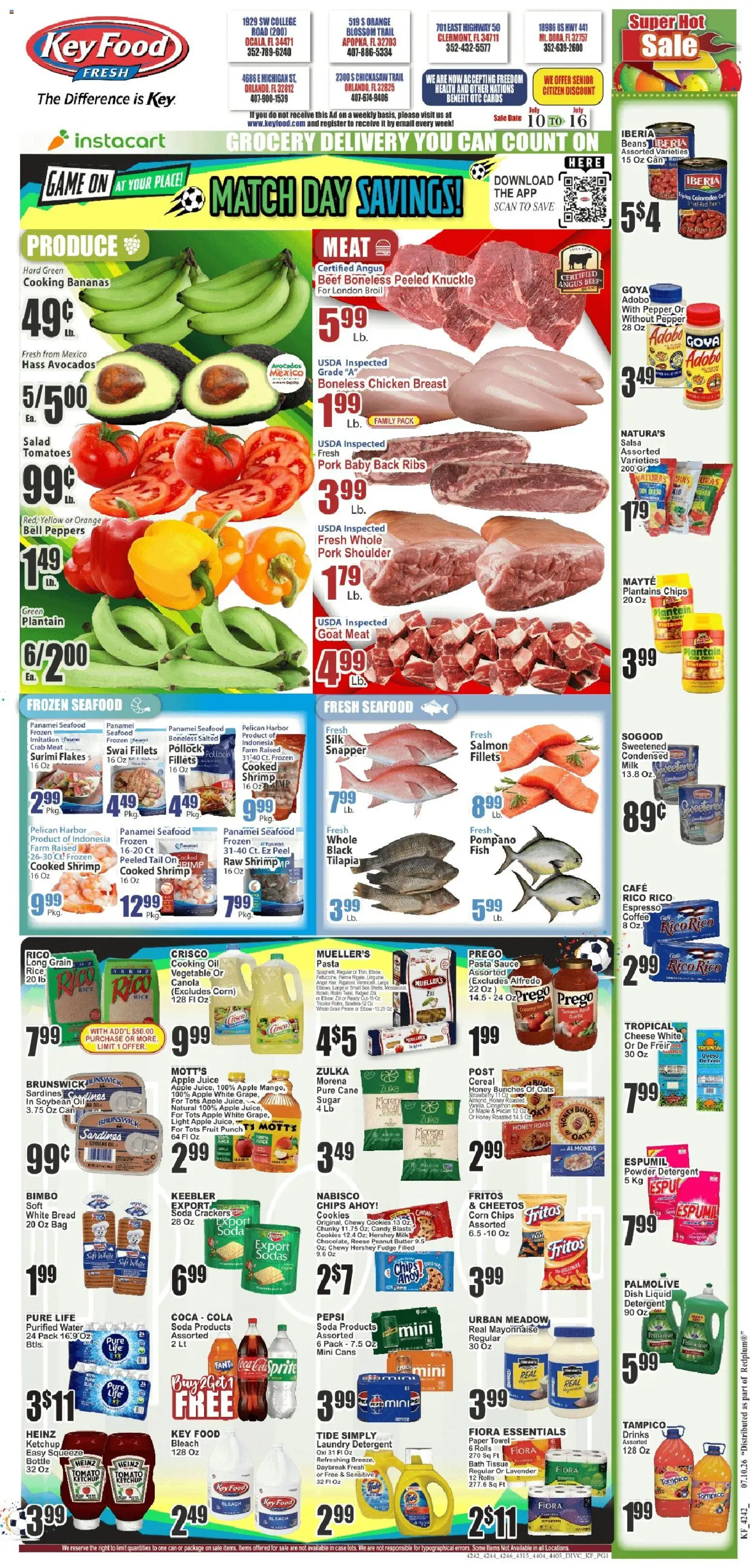 Key Food Weekly Ad - valid from 07/10/2026 | Page: 1 | Products: Butter, Beef, Pepper, Seafood