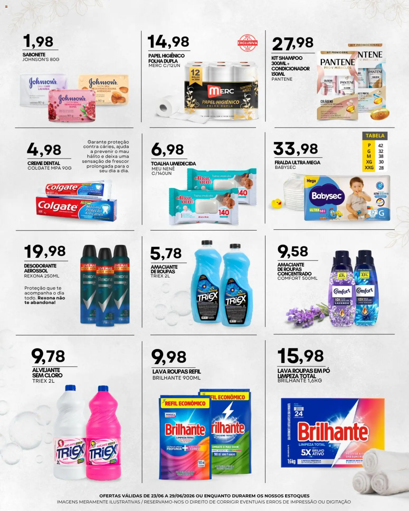 Mercadão Atacadista Folheto - válido de 23/06/2026 | Página: 11 | Produtos: Colágeno, Cloro, Condicionador, Amaciante