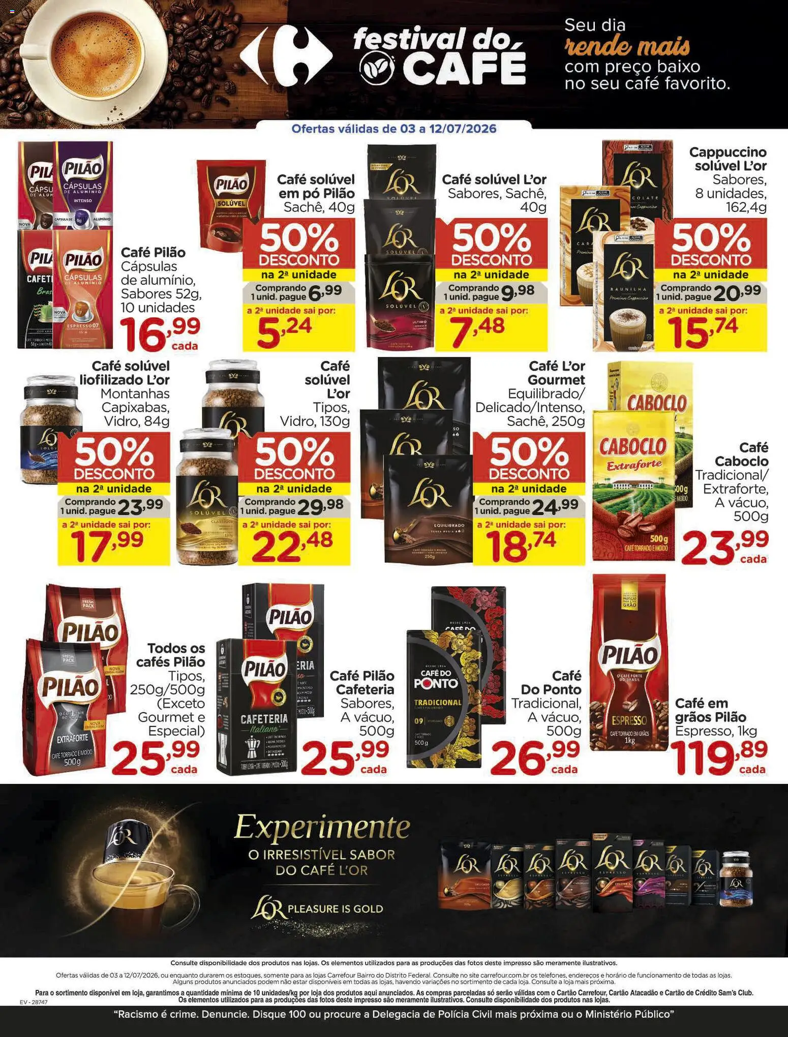 Carrefour Bairro Folheto - válido de 03/07/2026 | Página: 2 | Produtos: Pó, Baixo, Café pilão, Café solúvel
