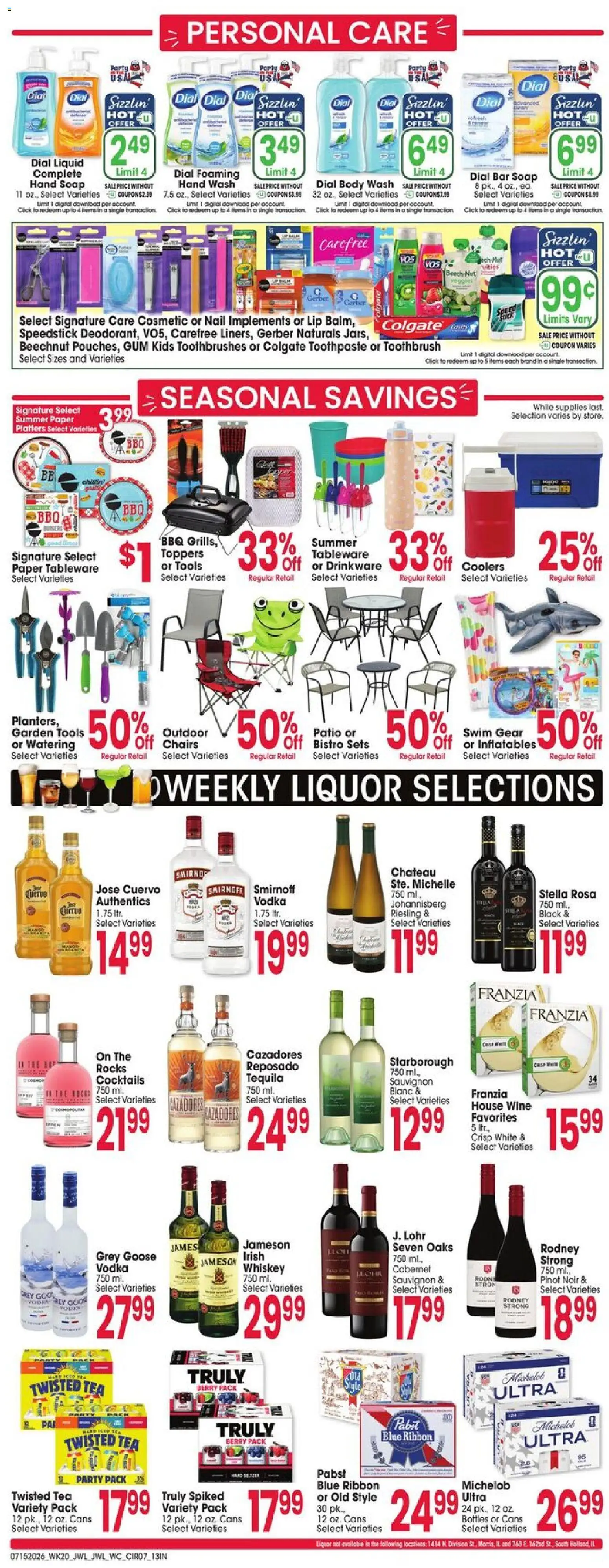 Jewel Osco Weekly Ad - valid from 07/15/2026 | Page: 7 | Products: Nail, Tea, Vodka, Toppers