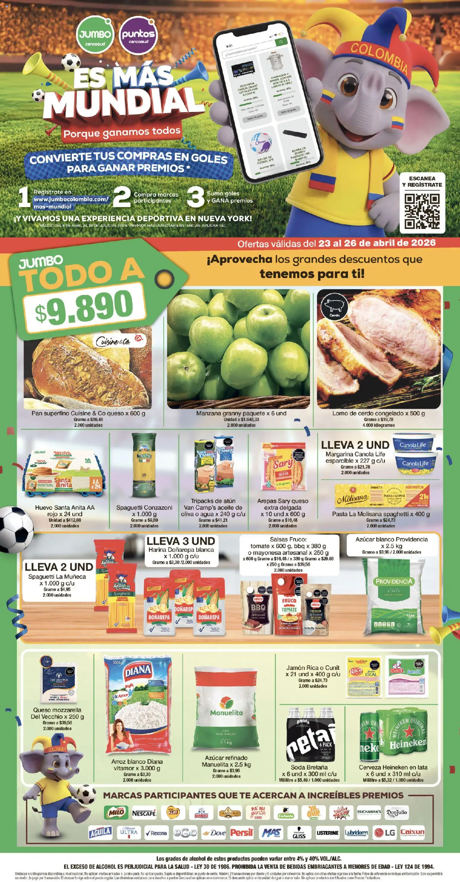 Jumbo revista - valida desde el 23.04.2026 | Página: 1 | Productos: Cerdo, Té, Pasta, Margarina
