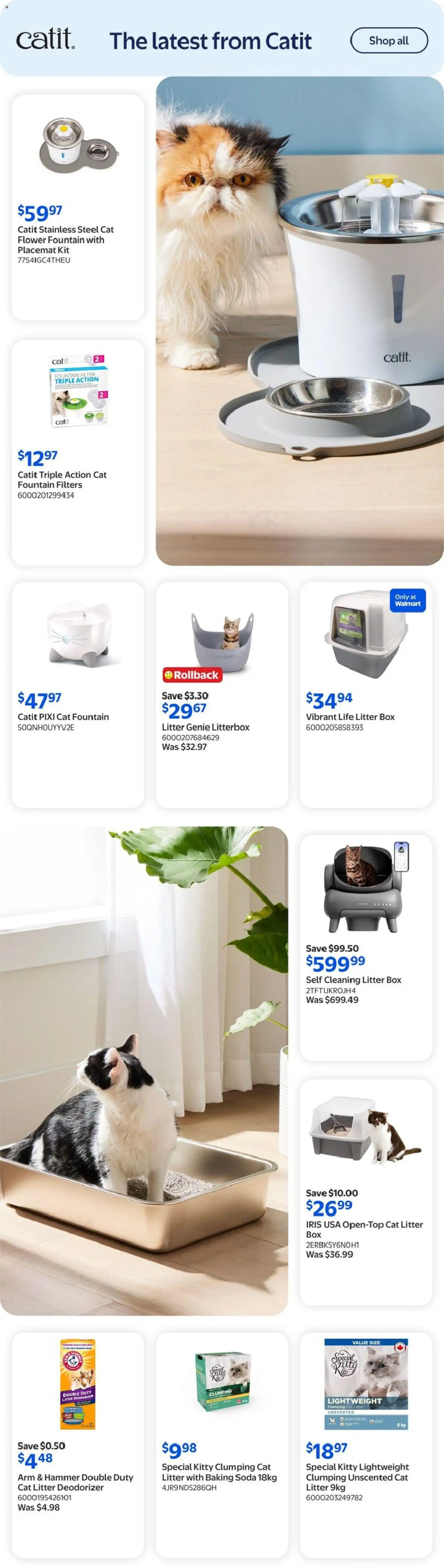 Walmart flyer valid from Aug 13, 2026 | Page: 9 | Products: Cat litter, Box